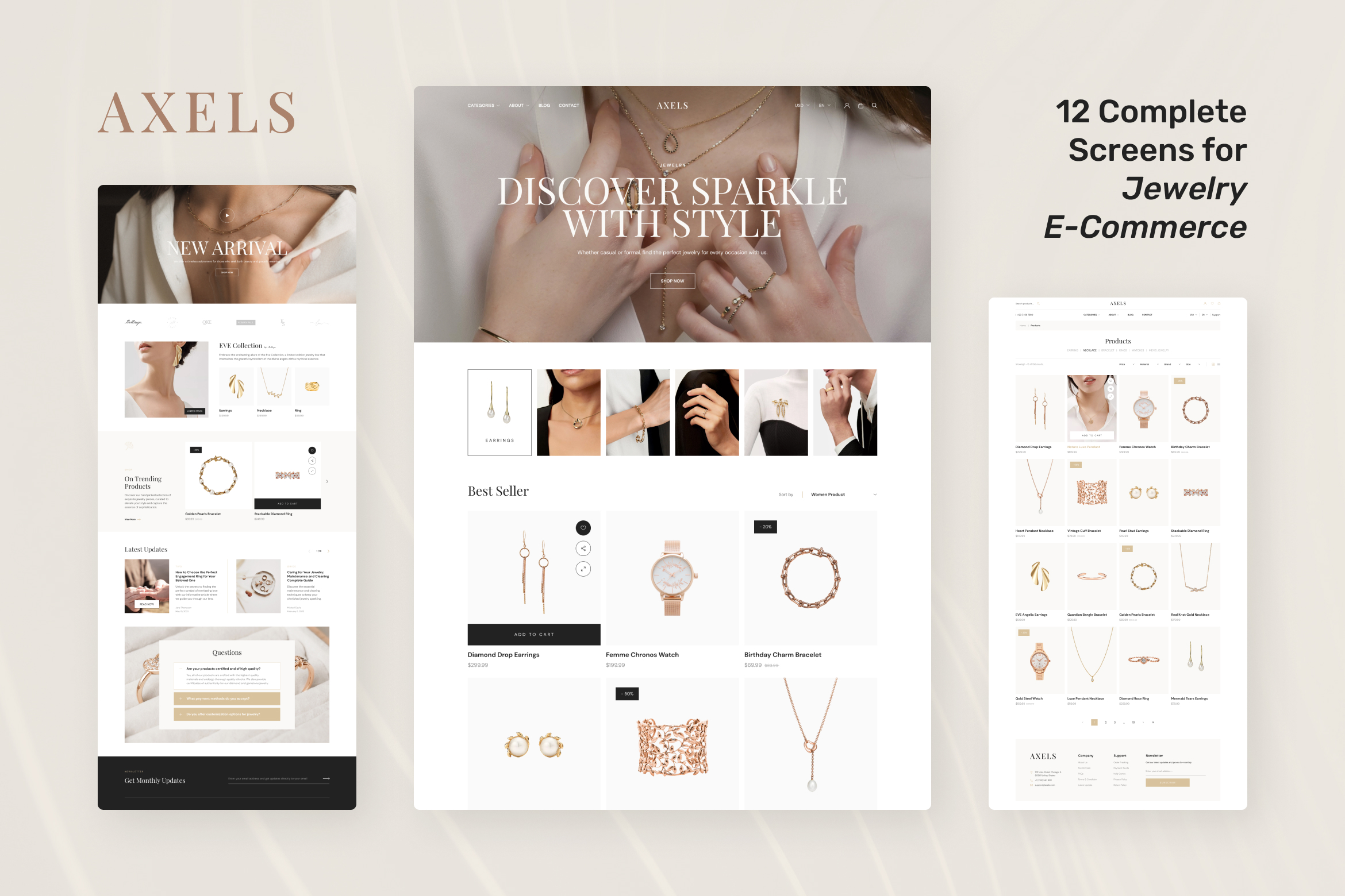 Axels - Jewelry E-Commerce Website UI Figma Template - 1