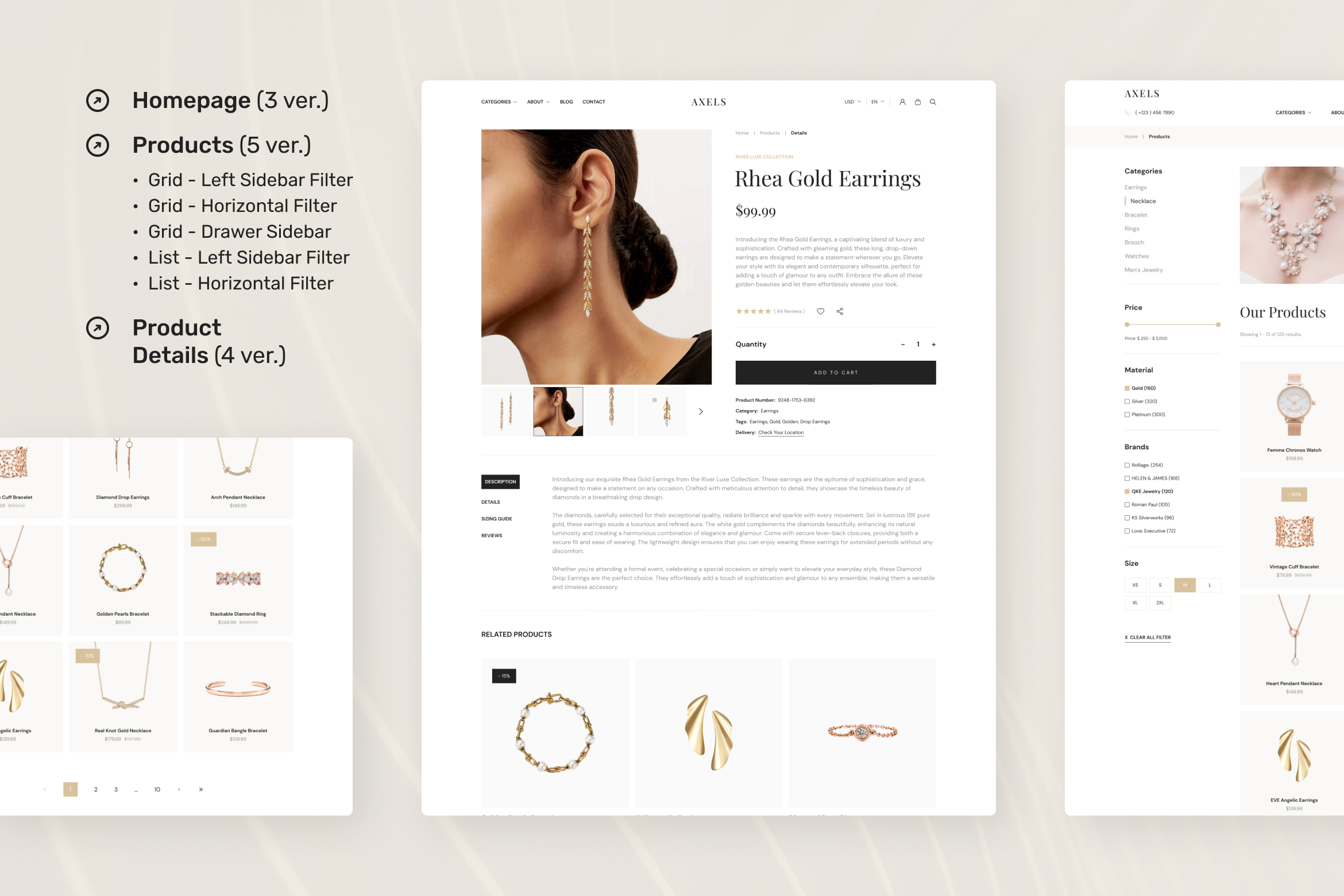Axels - Jewelry E-Commerce Website UI Figma Template - 4
