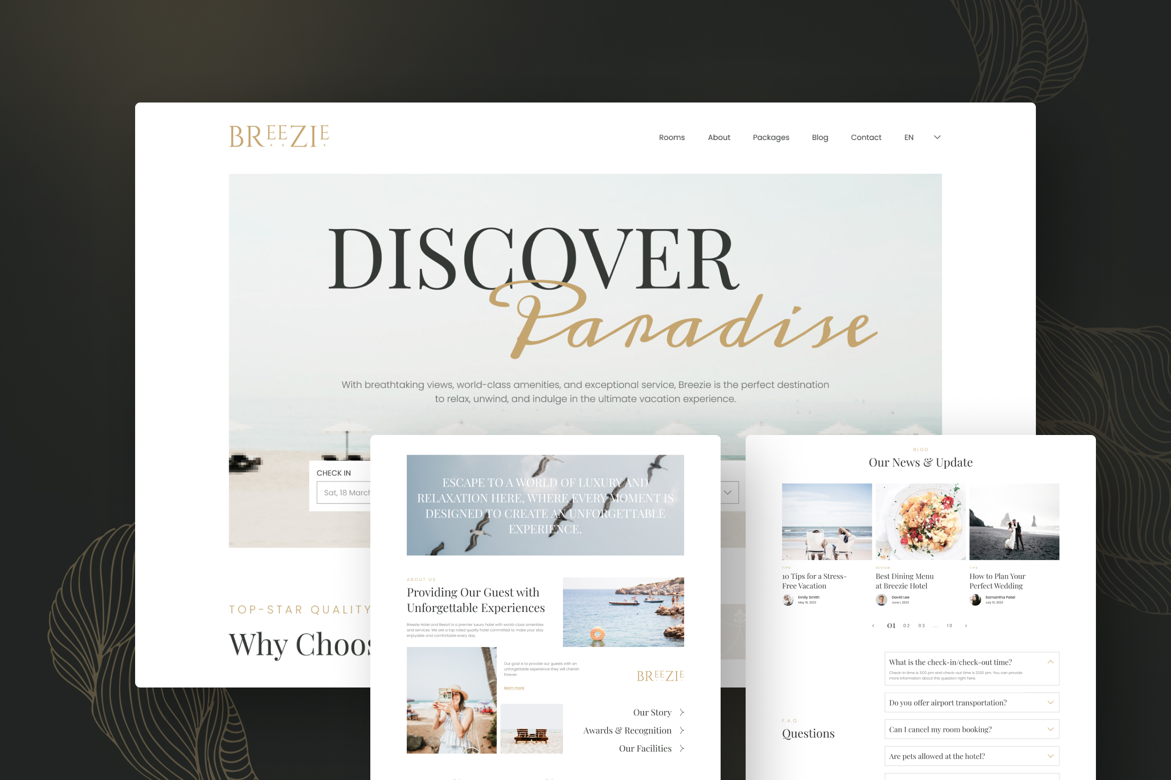 Breezie - Hotel & Resort Website Figma Template - 8