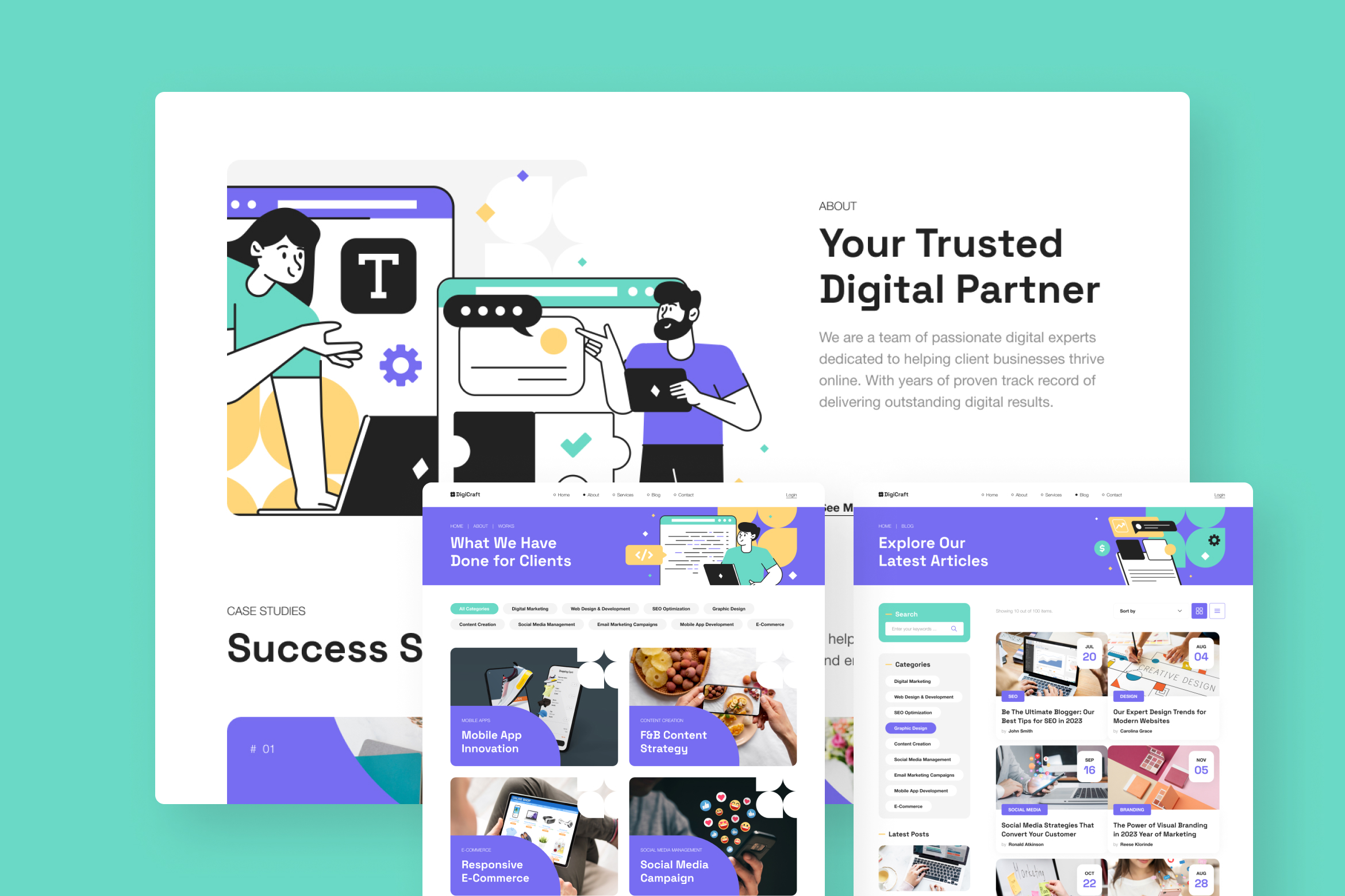 DigiCraft - Digital Agency Website UI Figma Template - 2