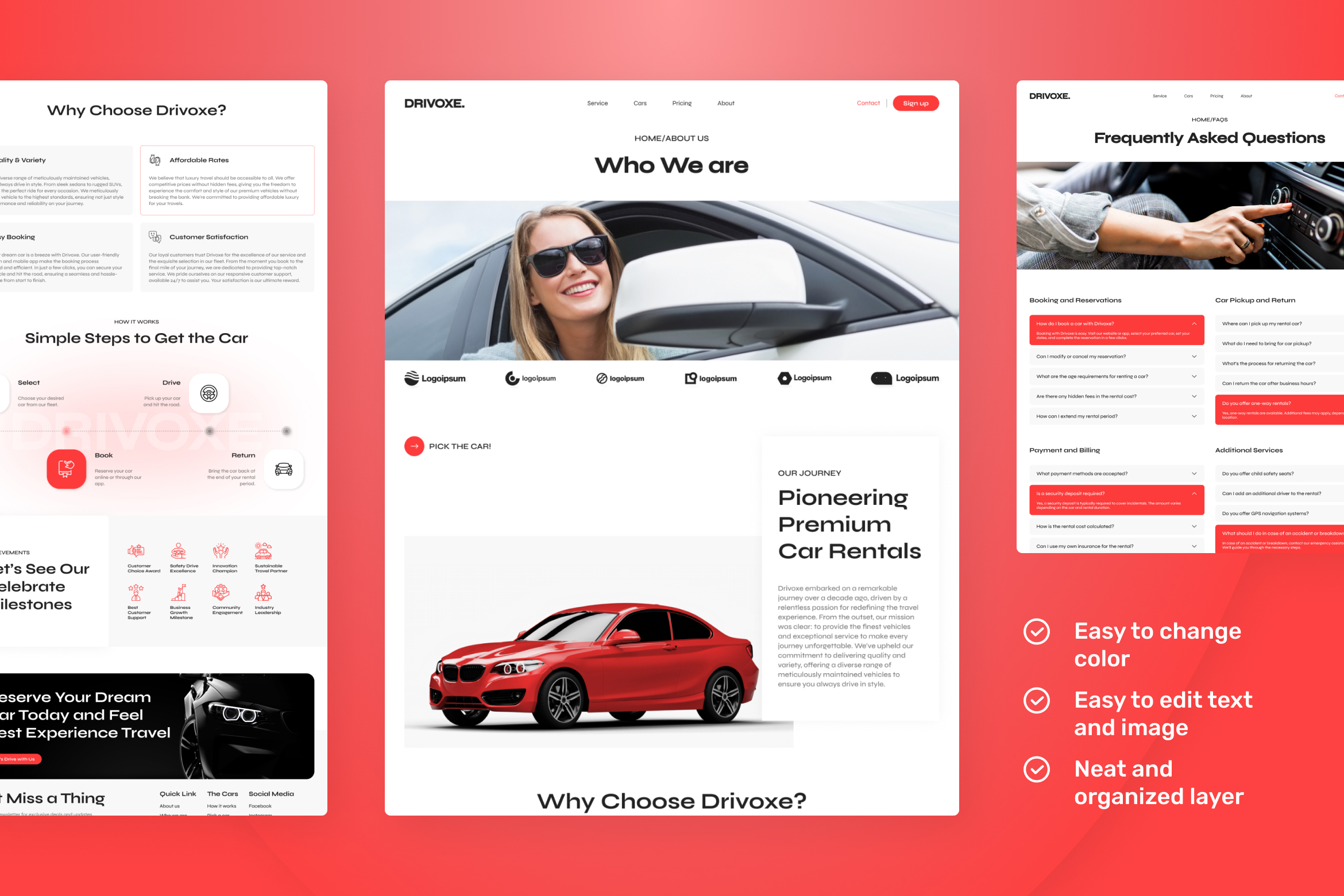 Drivoxe - Car Rental Website UI Figma Template - 3