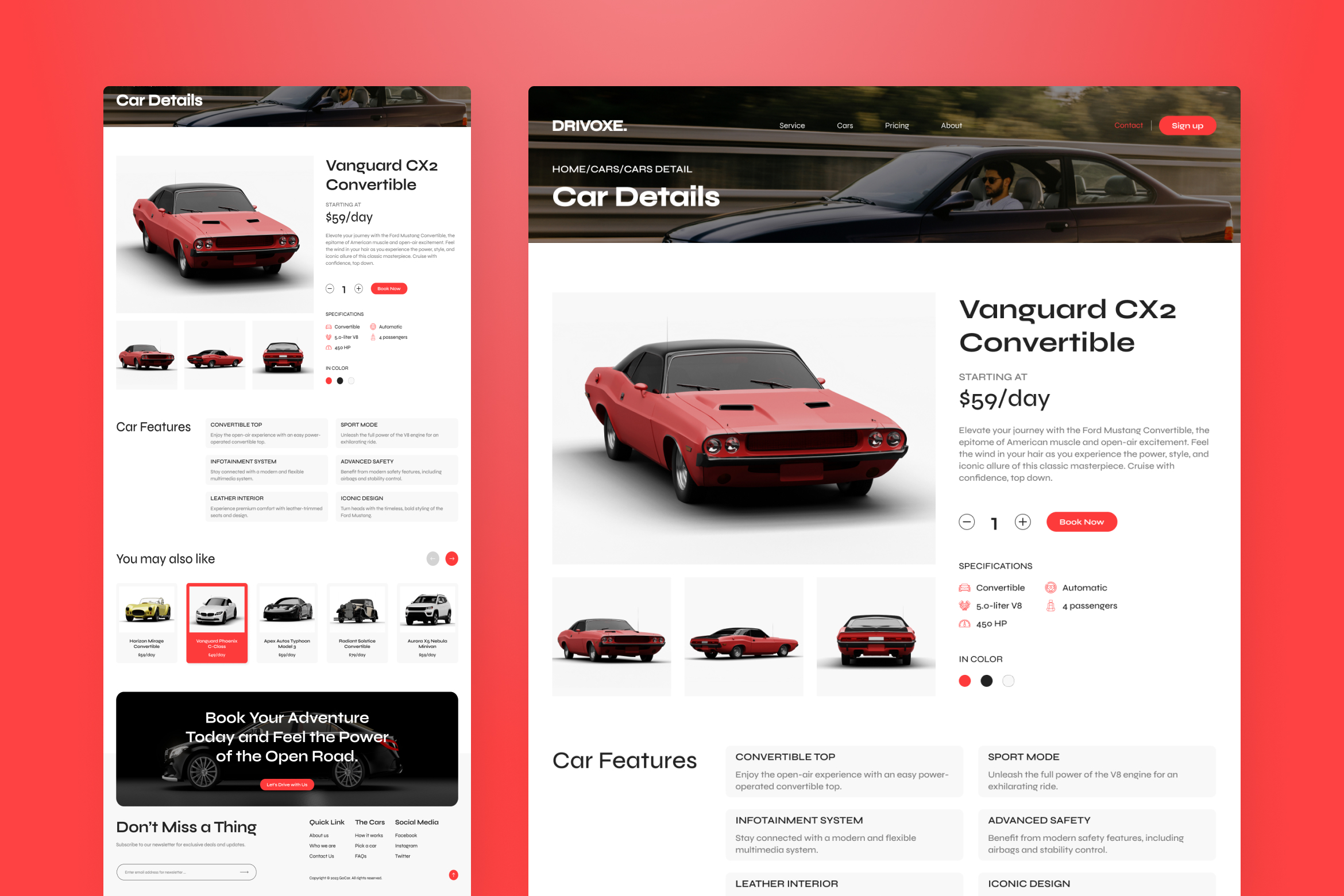Drivoxe - Car Rental Website UI Figma Template - 4