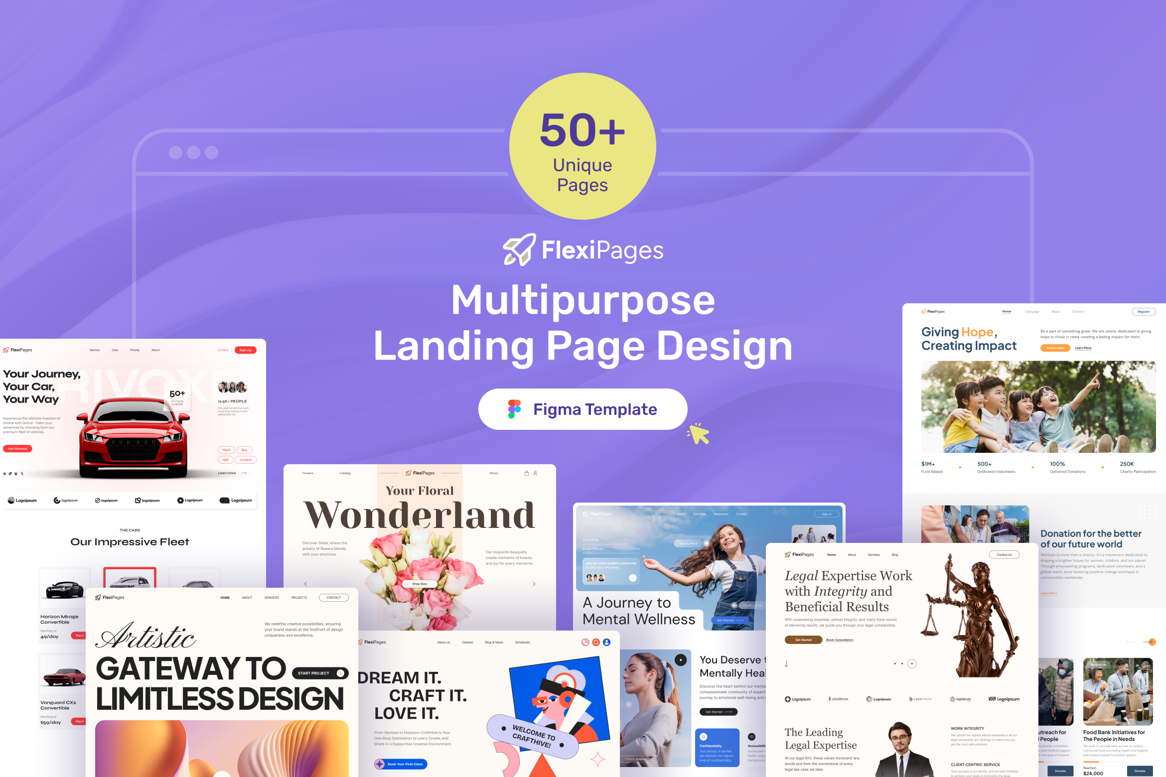 FlexiPages - Multipurpose Landing Page Design UI Bundle - 1