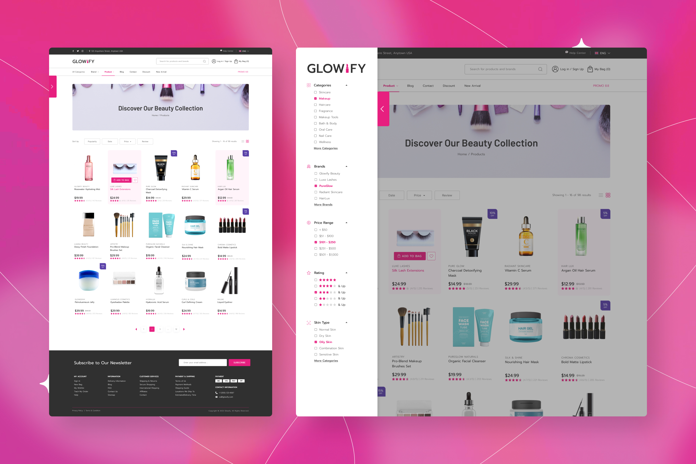 Glowify - Beauty E-Commerce Website Figma Template - 6
