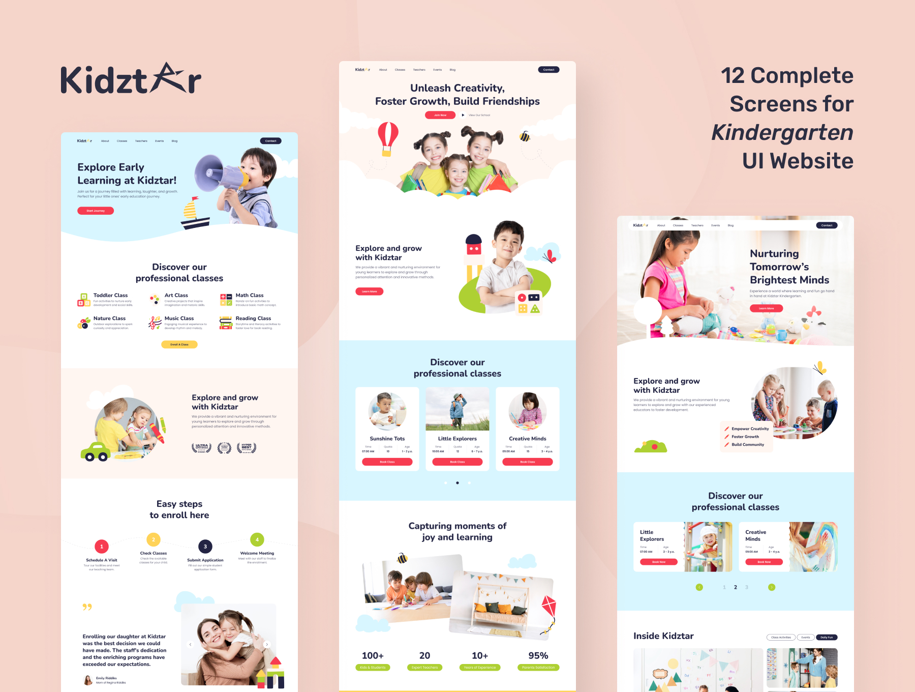 Kidztar - Kindergarten Website Figma Template - 1