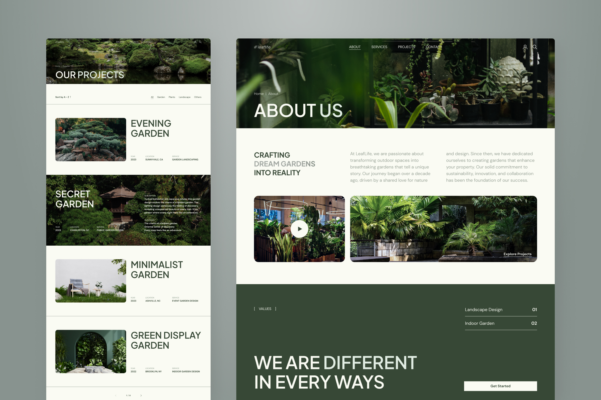 LeafLife - Garden Landscape Design Service Website Figma Template - 2