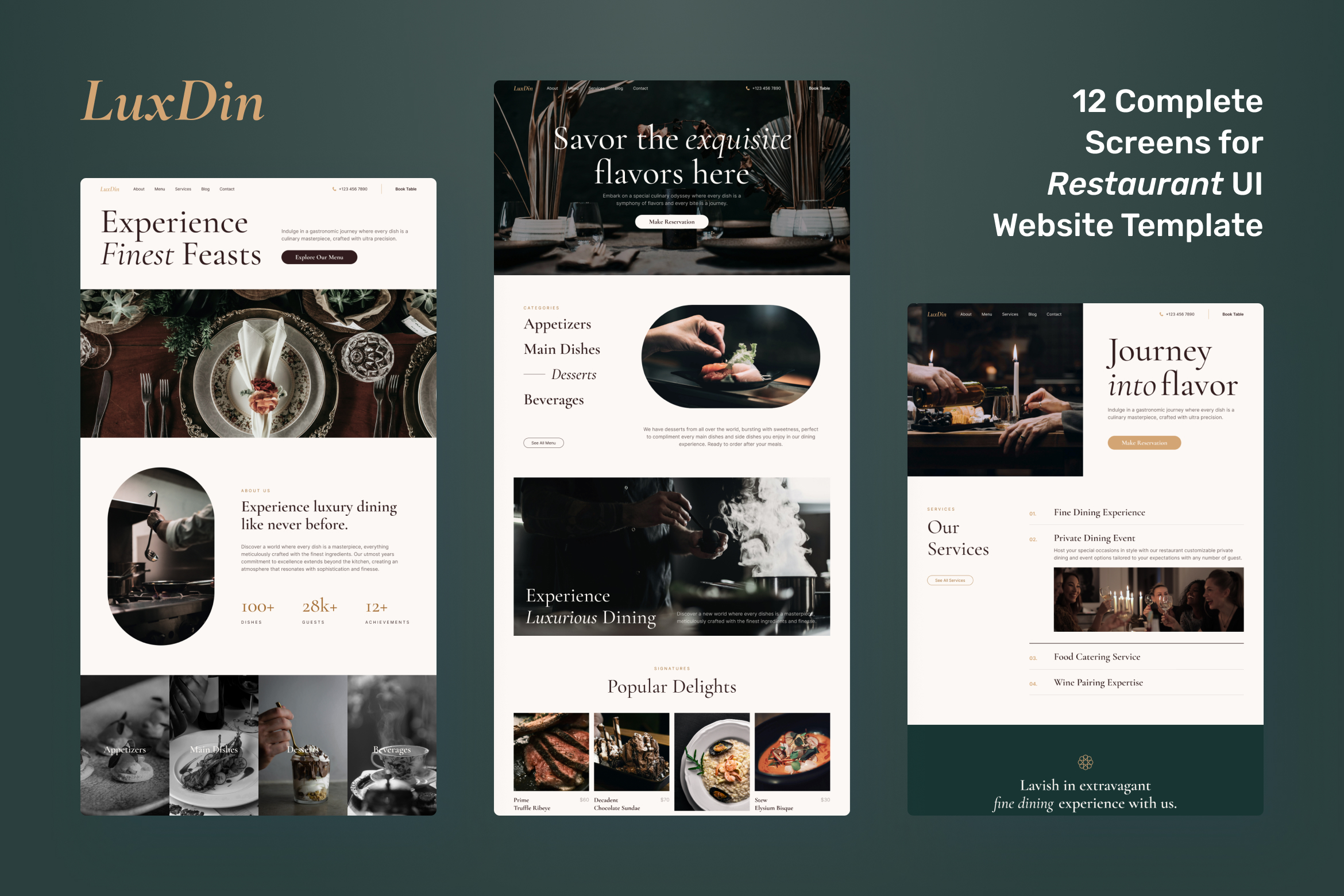 LuxDin - Restaurant Website Figma Template - 2