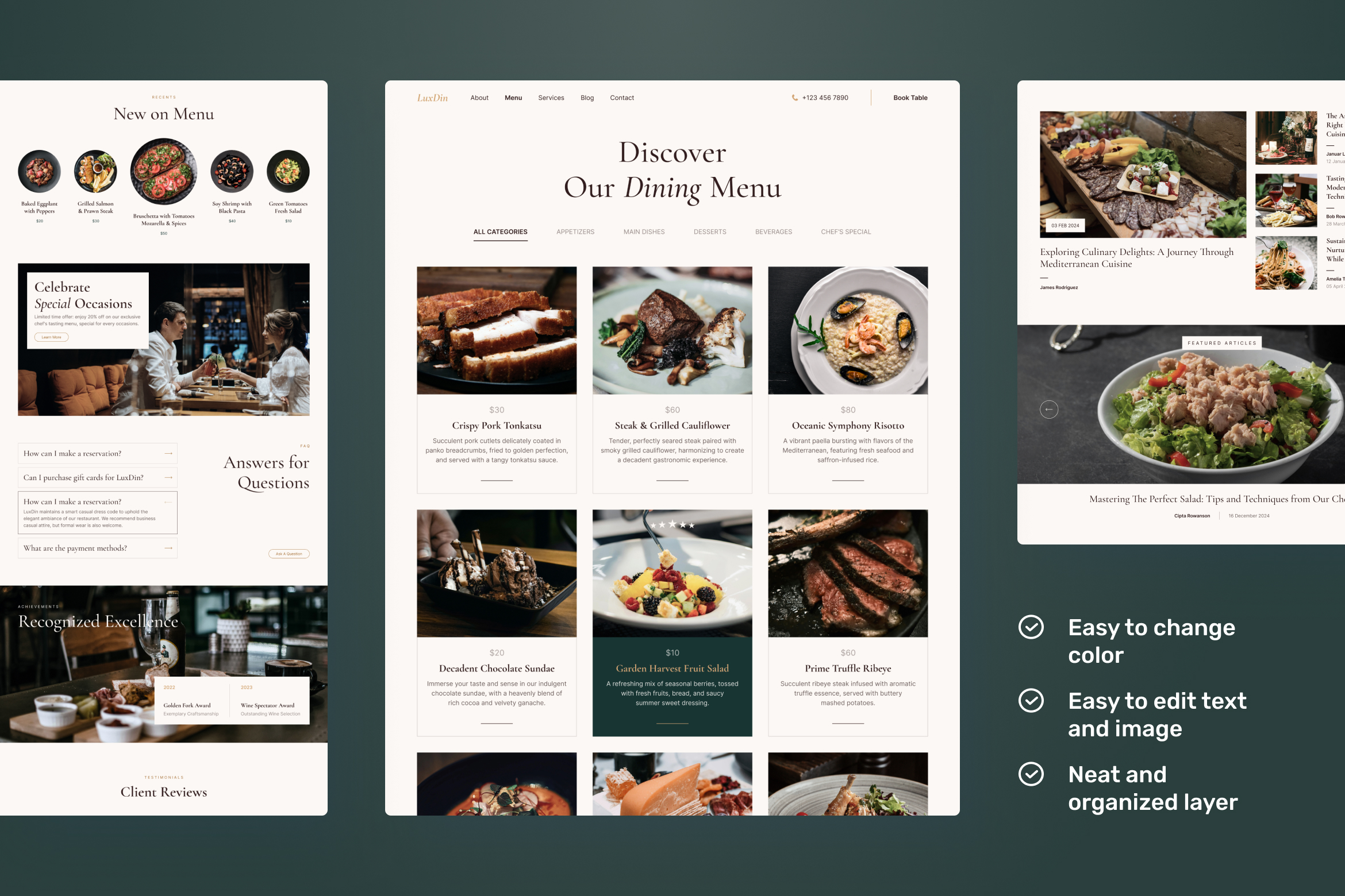 LuxDin - Restaurant Website Figma Template - 4
