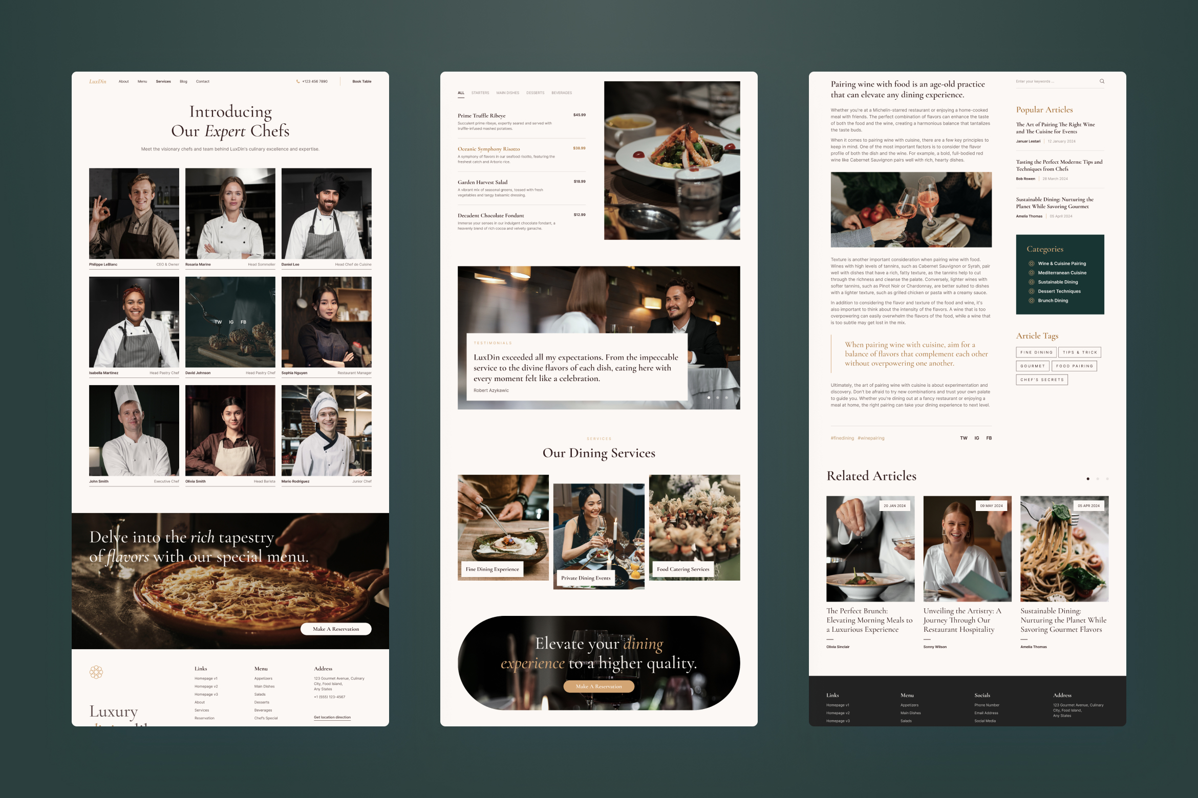 LuxDin - Restaurant Website Figma Template - 8