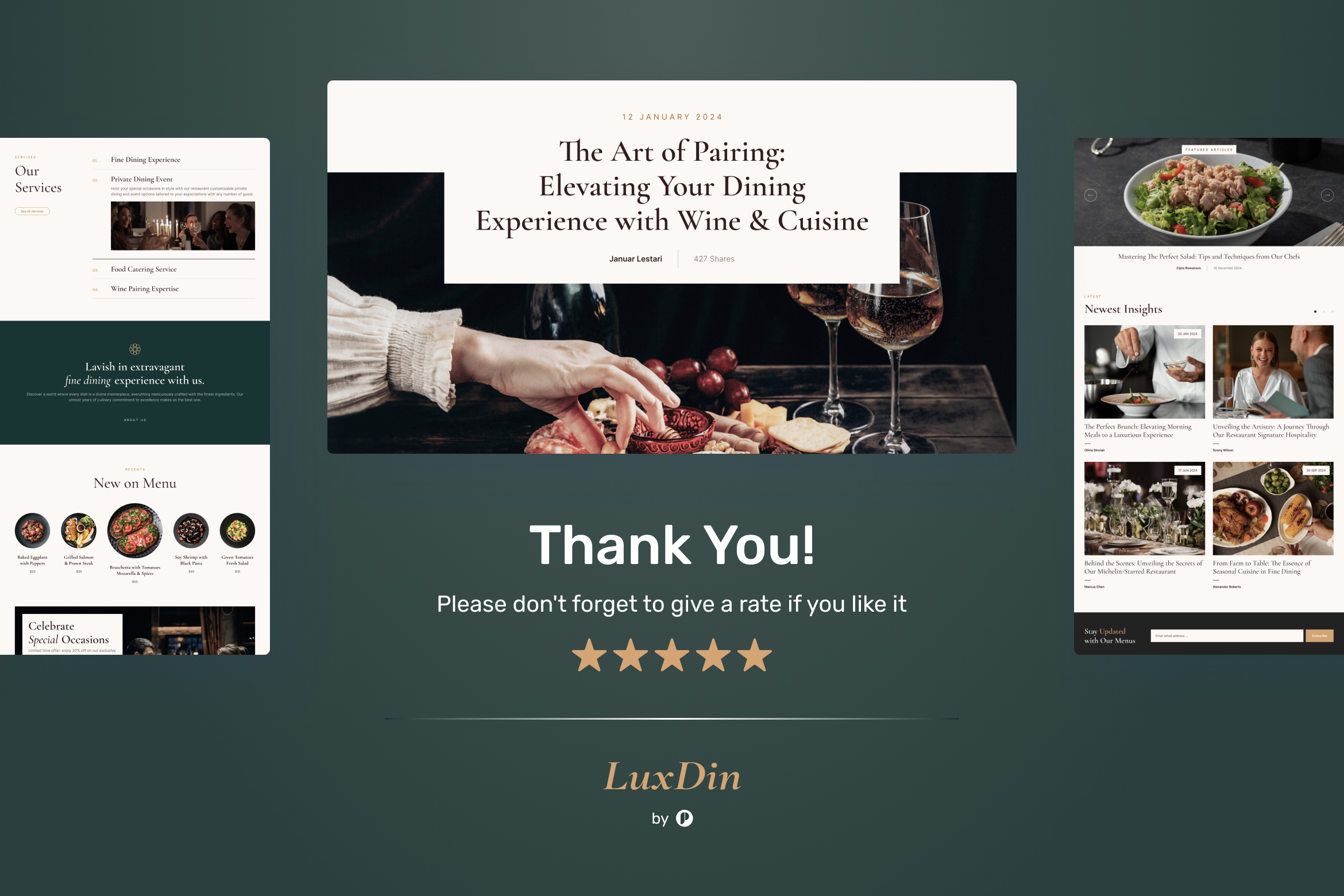 LuxDin - Restaurant Website Figma Template - 9