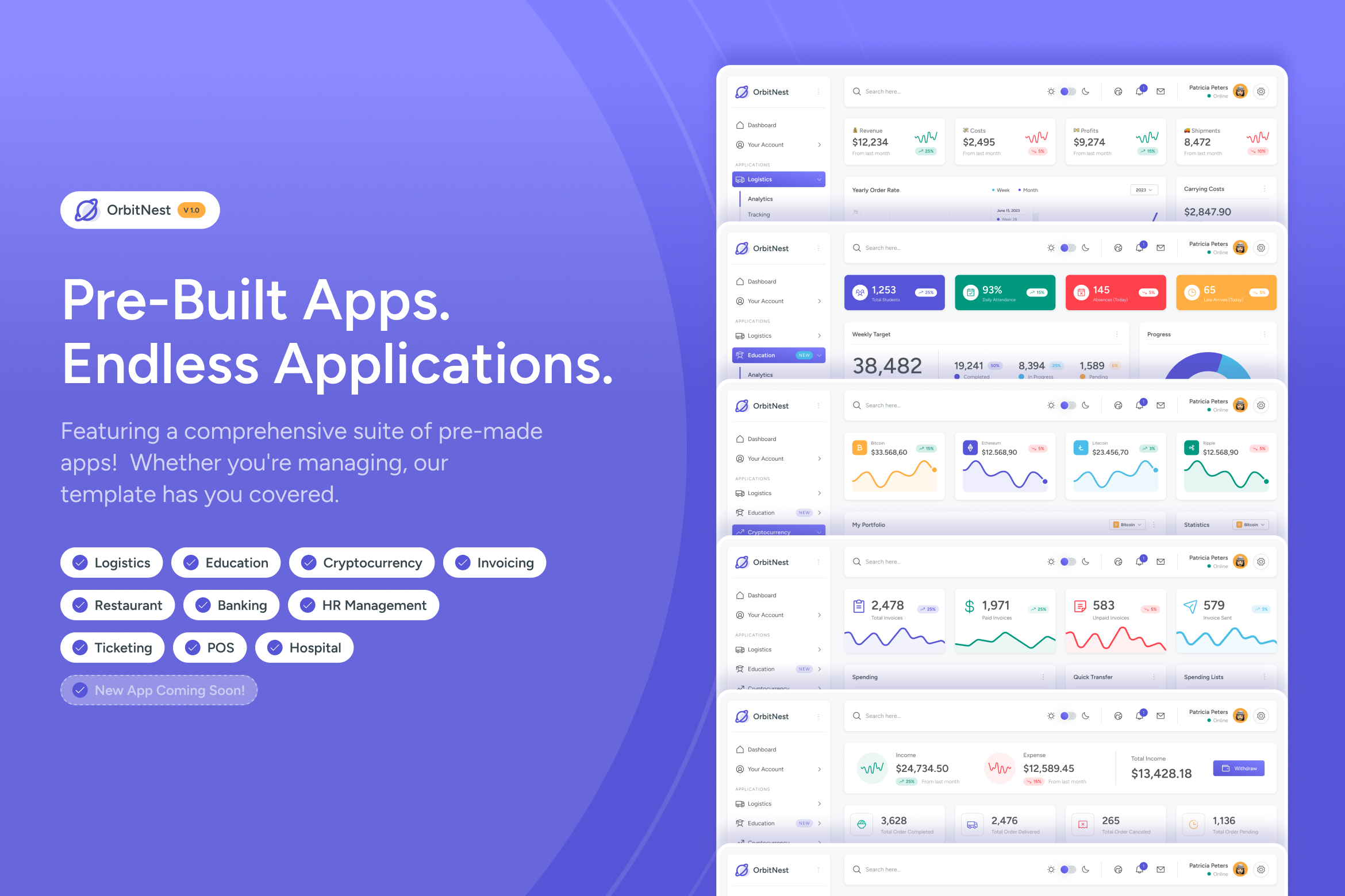 OrbitNest - Modern Admin Dashboard Figma Design System - 5