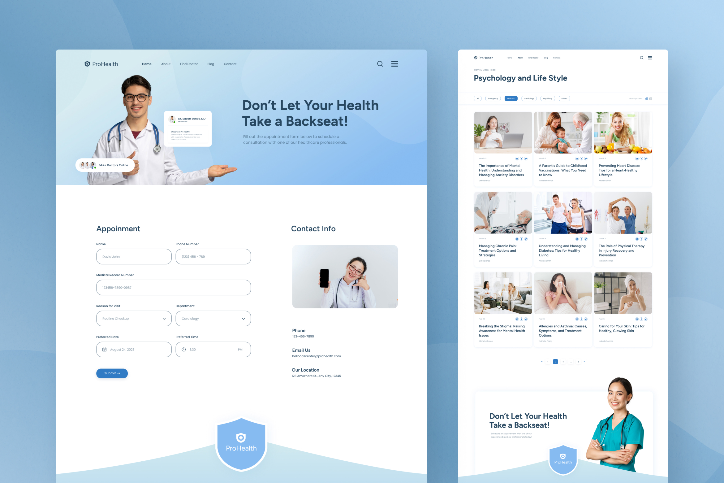 ProHealth - Medical and Healthcare UI Design Figma Template - 6