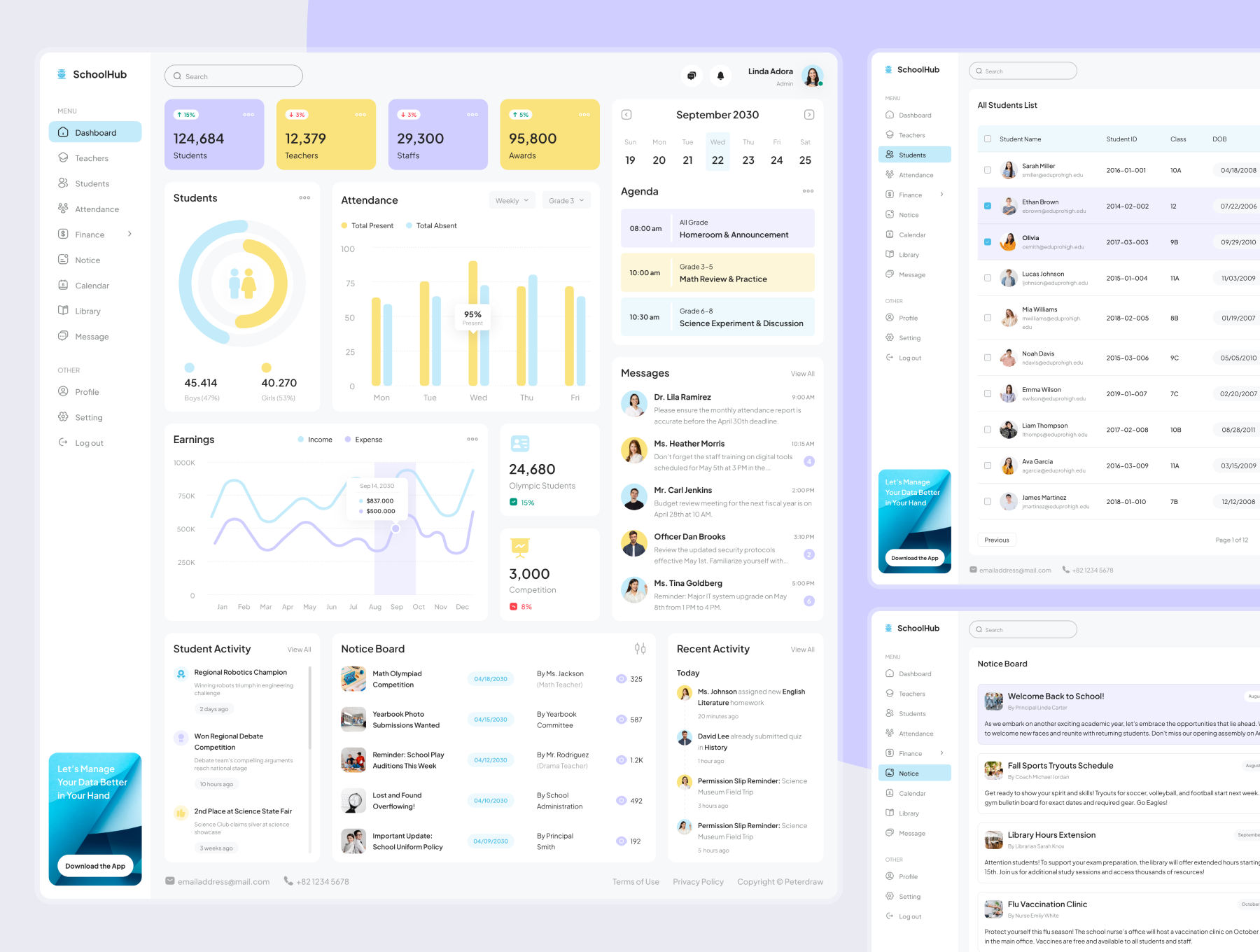 SchoolHub - School Management Dashboard Figma Template - 2