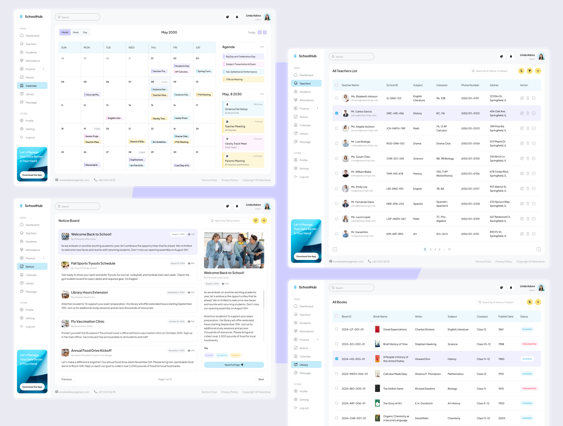 SchoolHub - School Management Dashboard Figma Template - 6