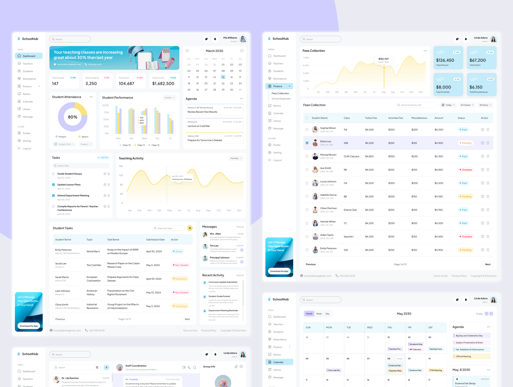 SchoolHub - School Management Dashboard Figma Template - 7