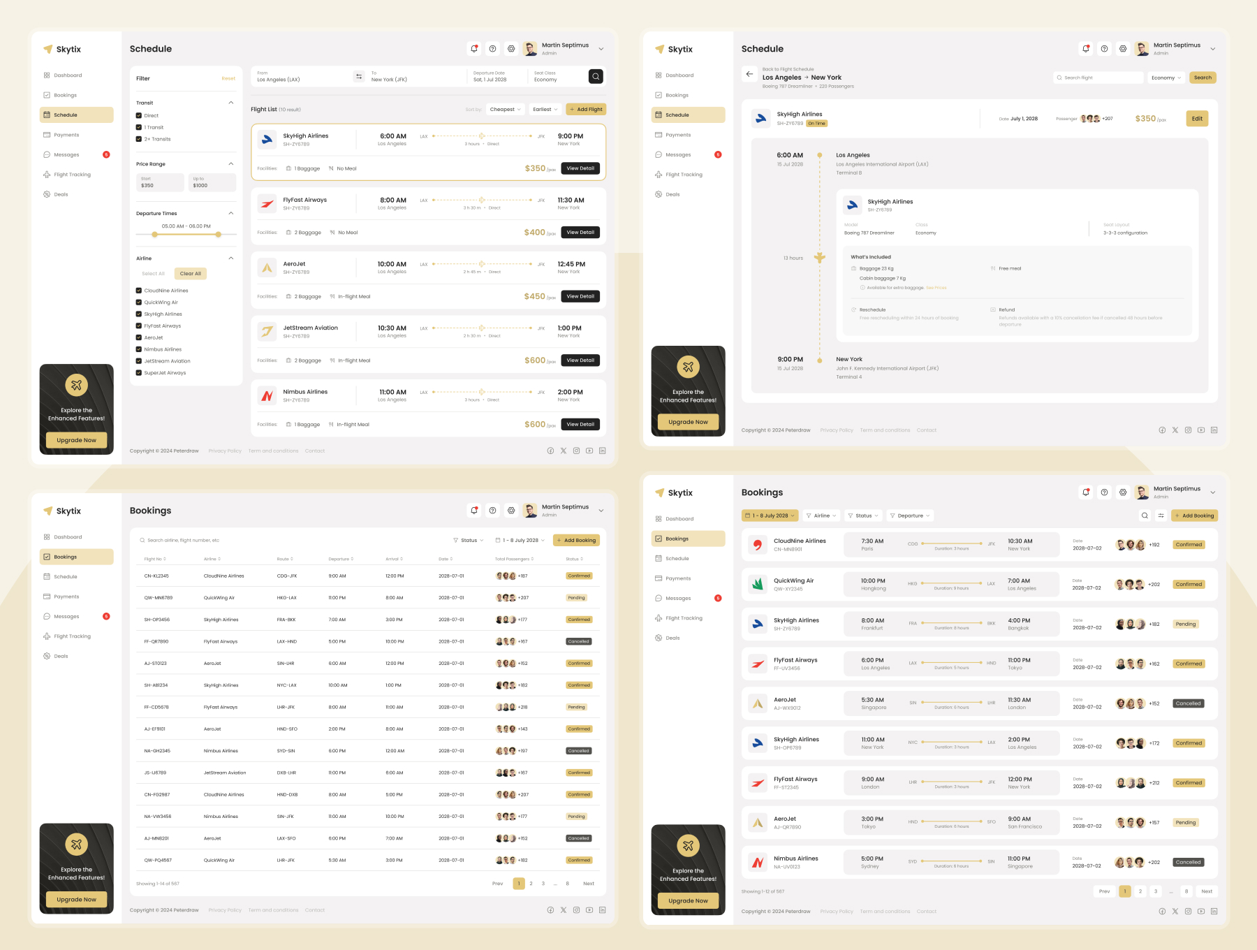 Skytix - Flight Booking Management Dashboard Figma Template - 3