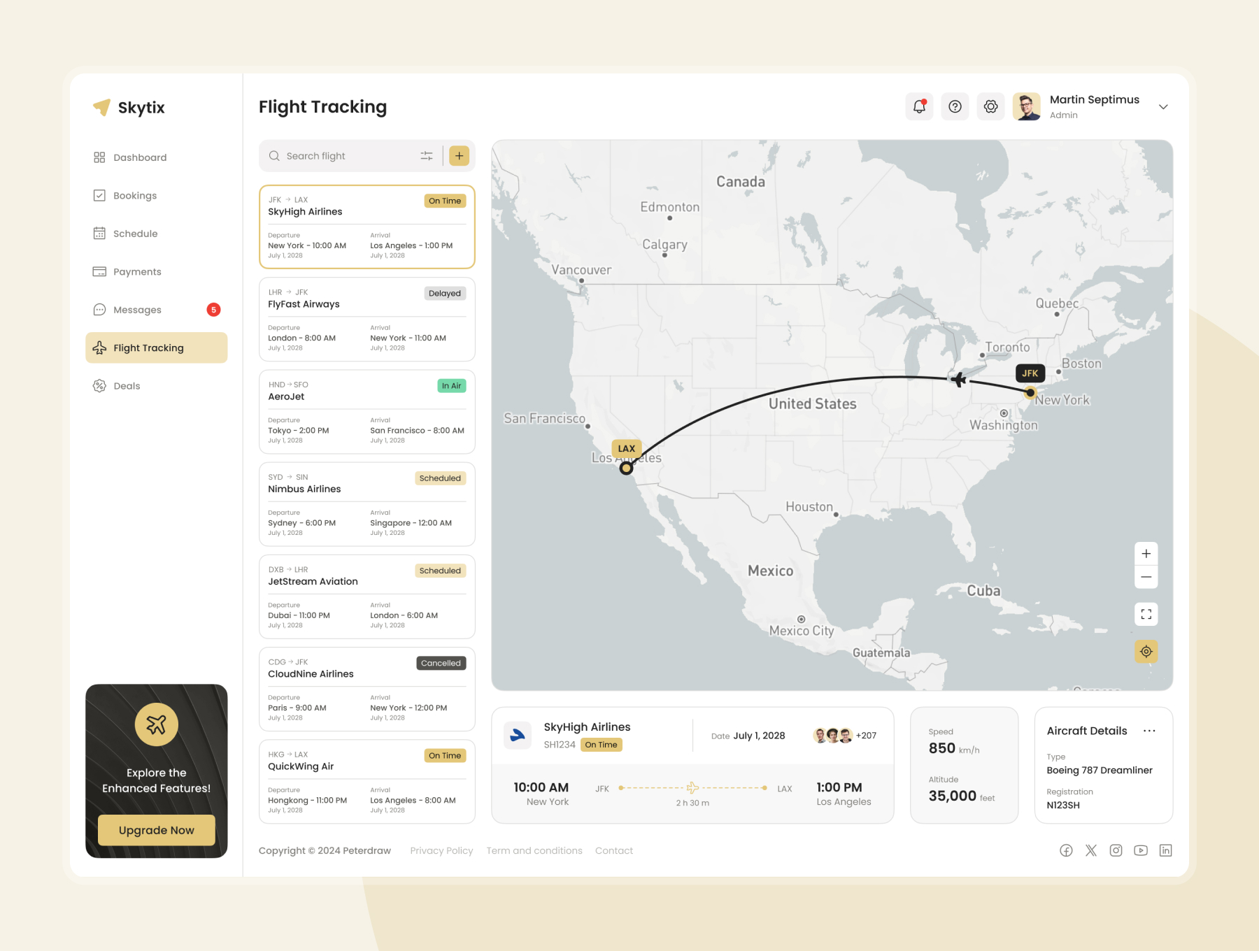 Skytix - Flight Booking Management Dashboard Figma Template - 5