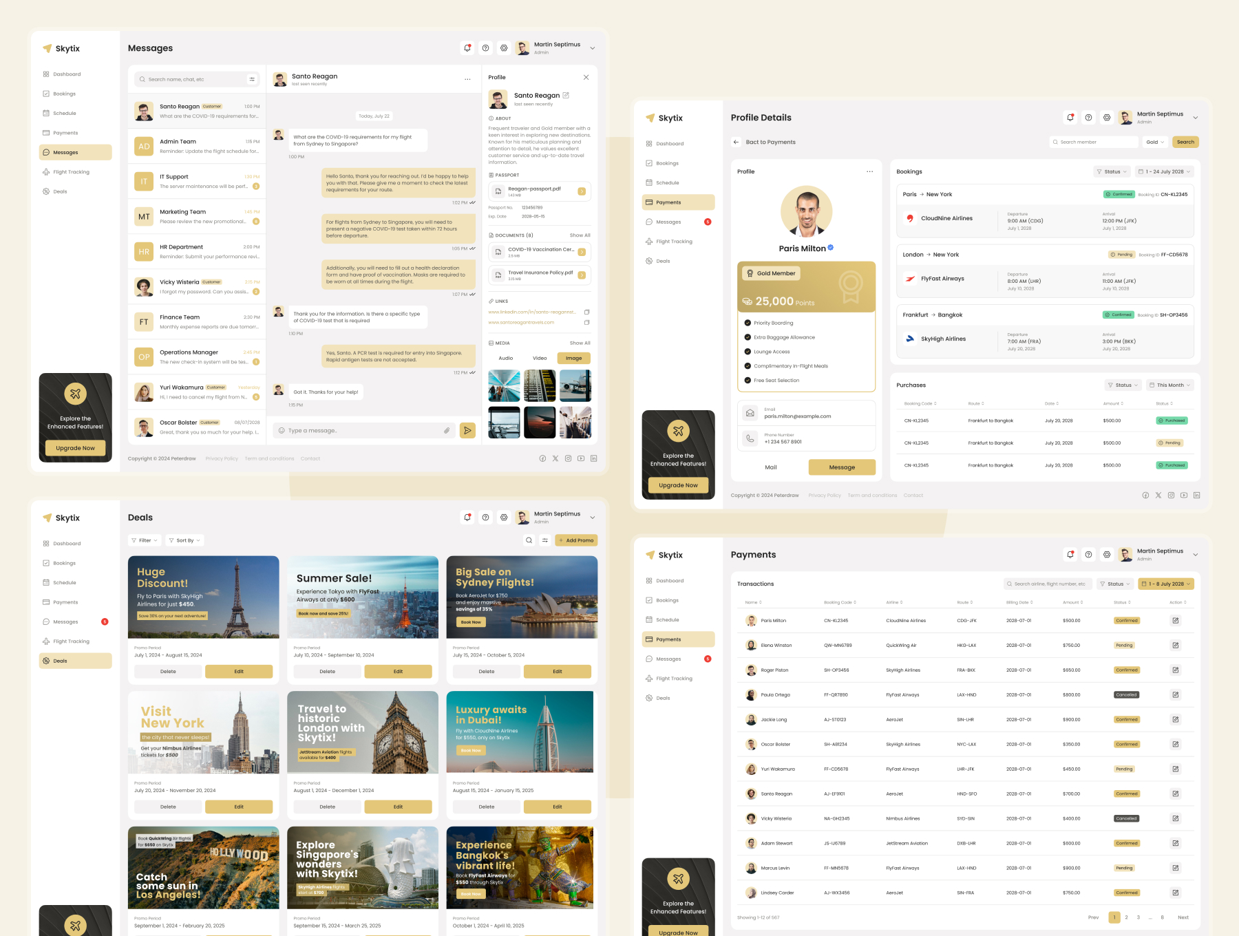 Skytix - Flight Booking Management Dashboard Figma Template - 6