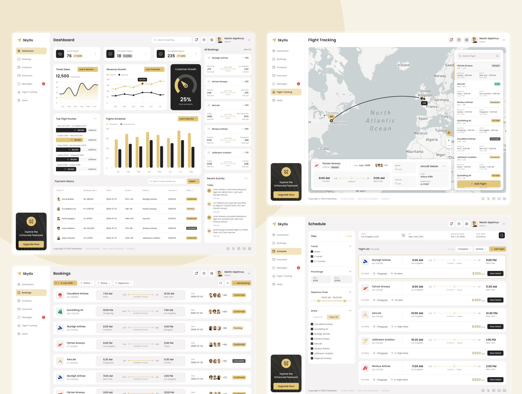 Skytix - Flight Booking Management Dashboard Figma Template - 7