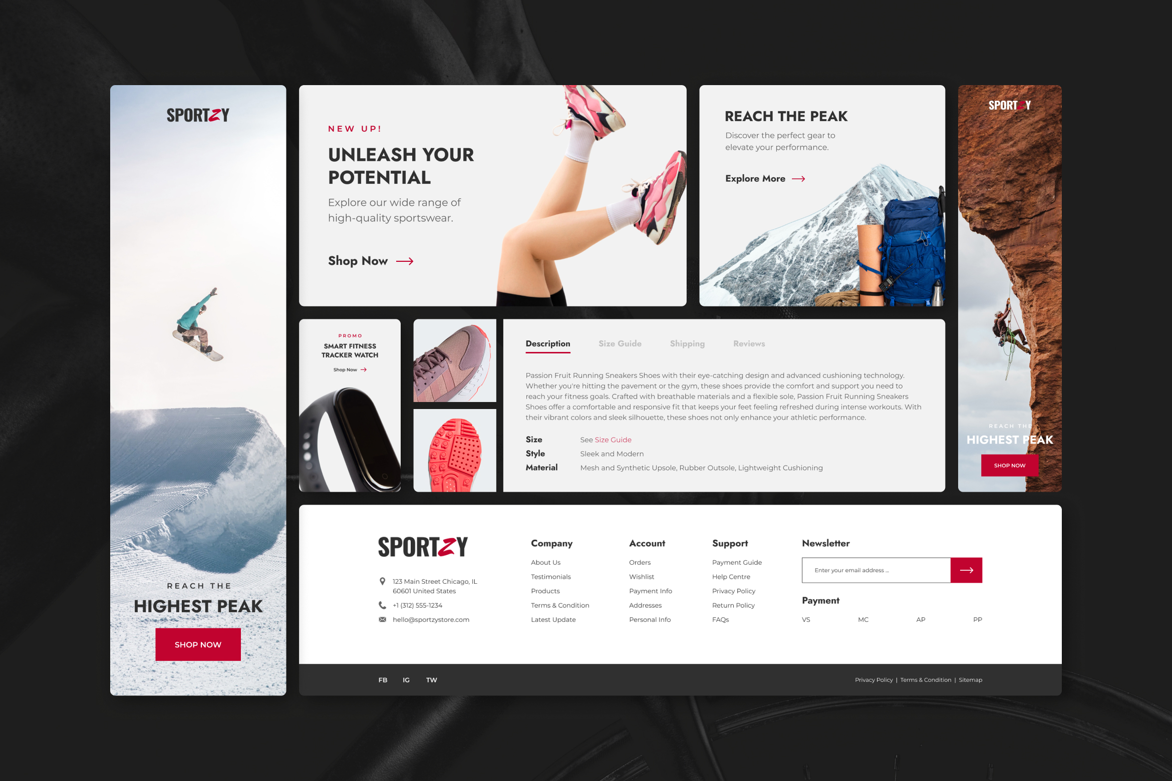 Sportzy - Sportswear E-Commerce Website Design UI Figma Template - 2