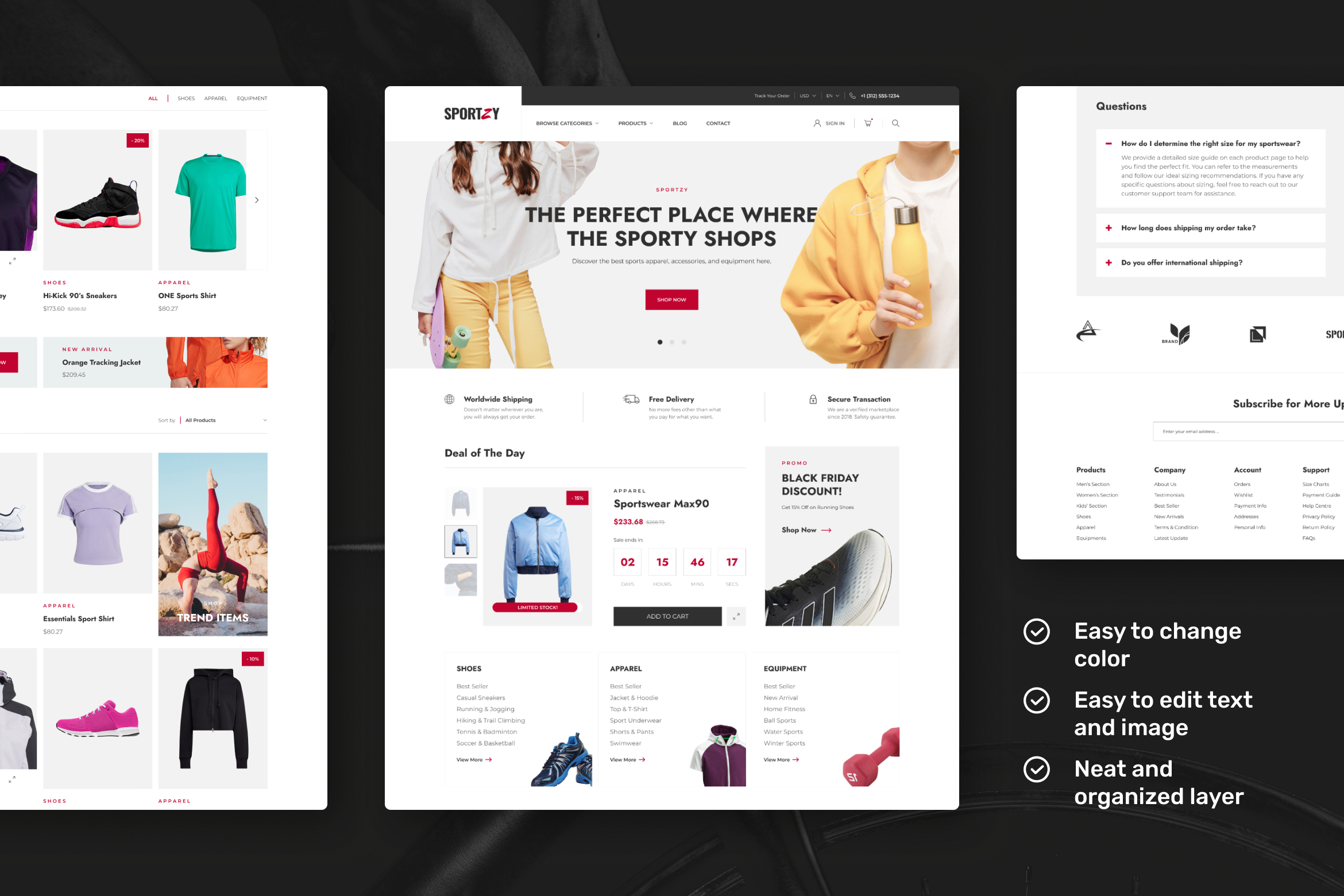 Sportzy - Sportswear E-Commerce Website Design UI Figma Template - 3