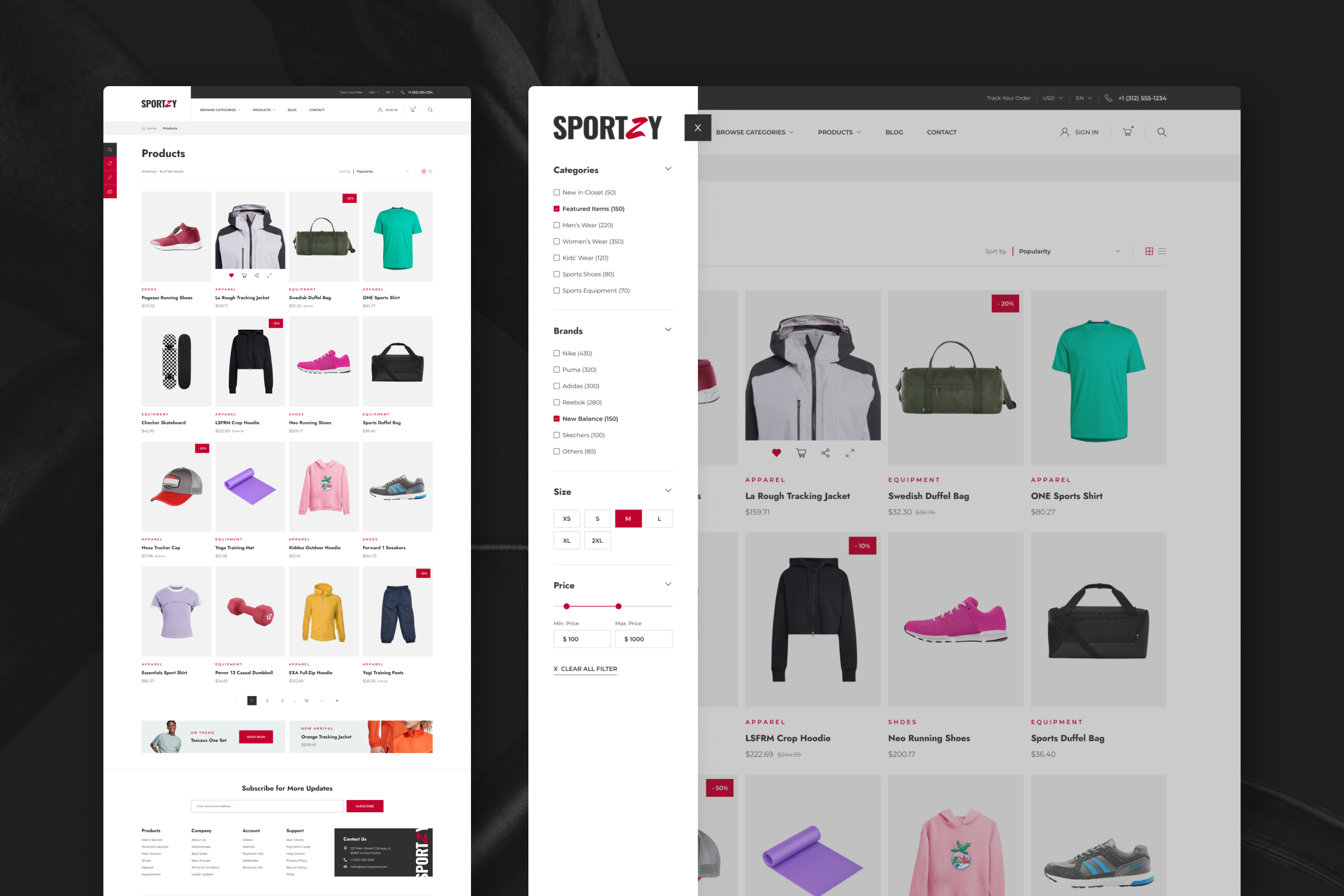 Sportzy - Sportswear E-Commerce Website Design UI Figma Template - 6