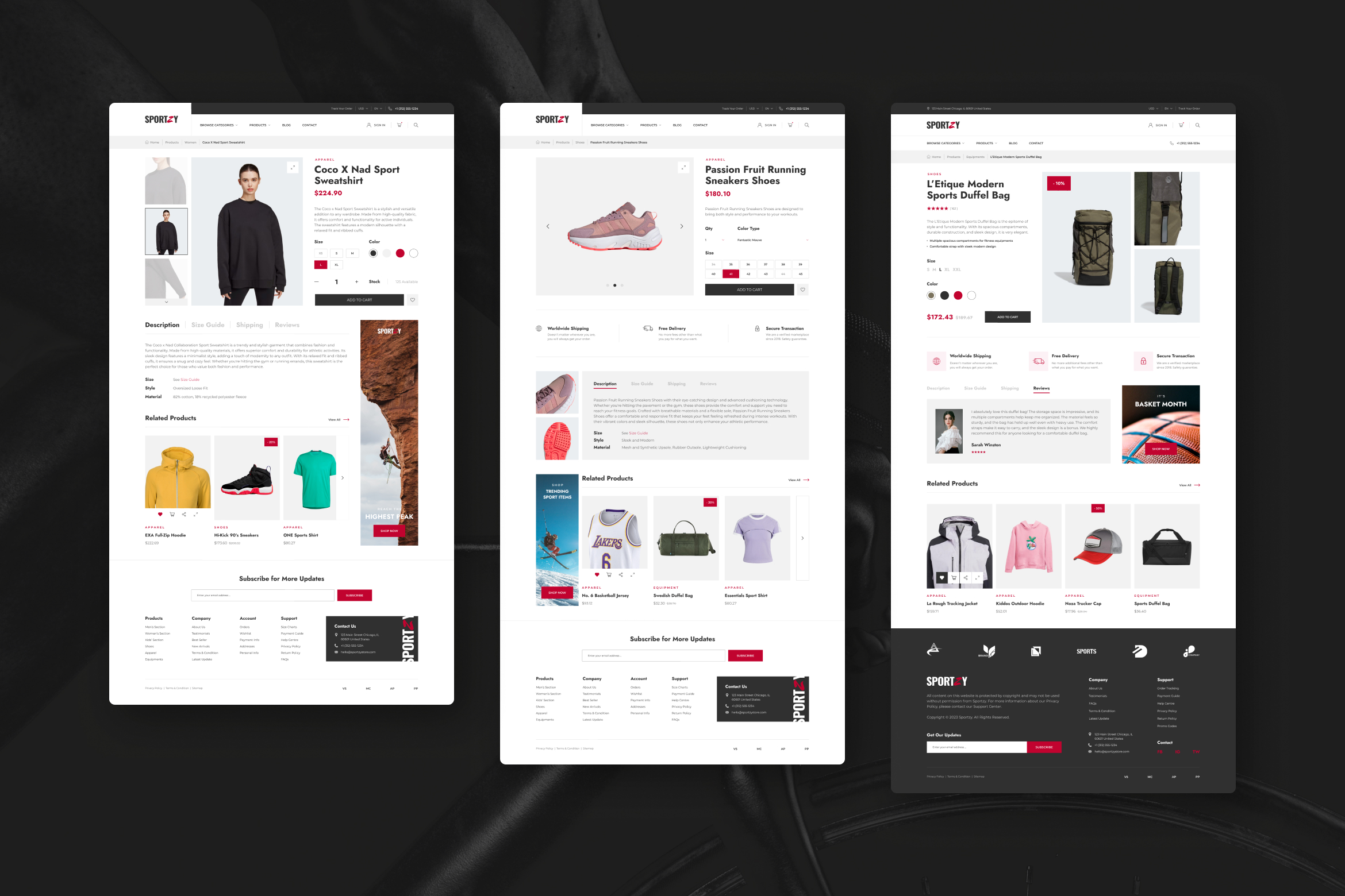 Sportzy - Sportswear E-Commerce Website Design UI Figma Template - 7