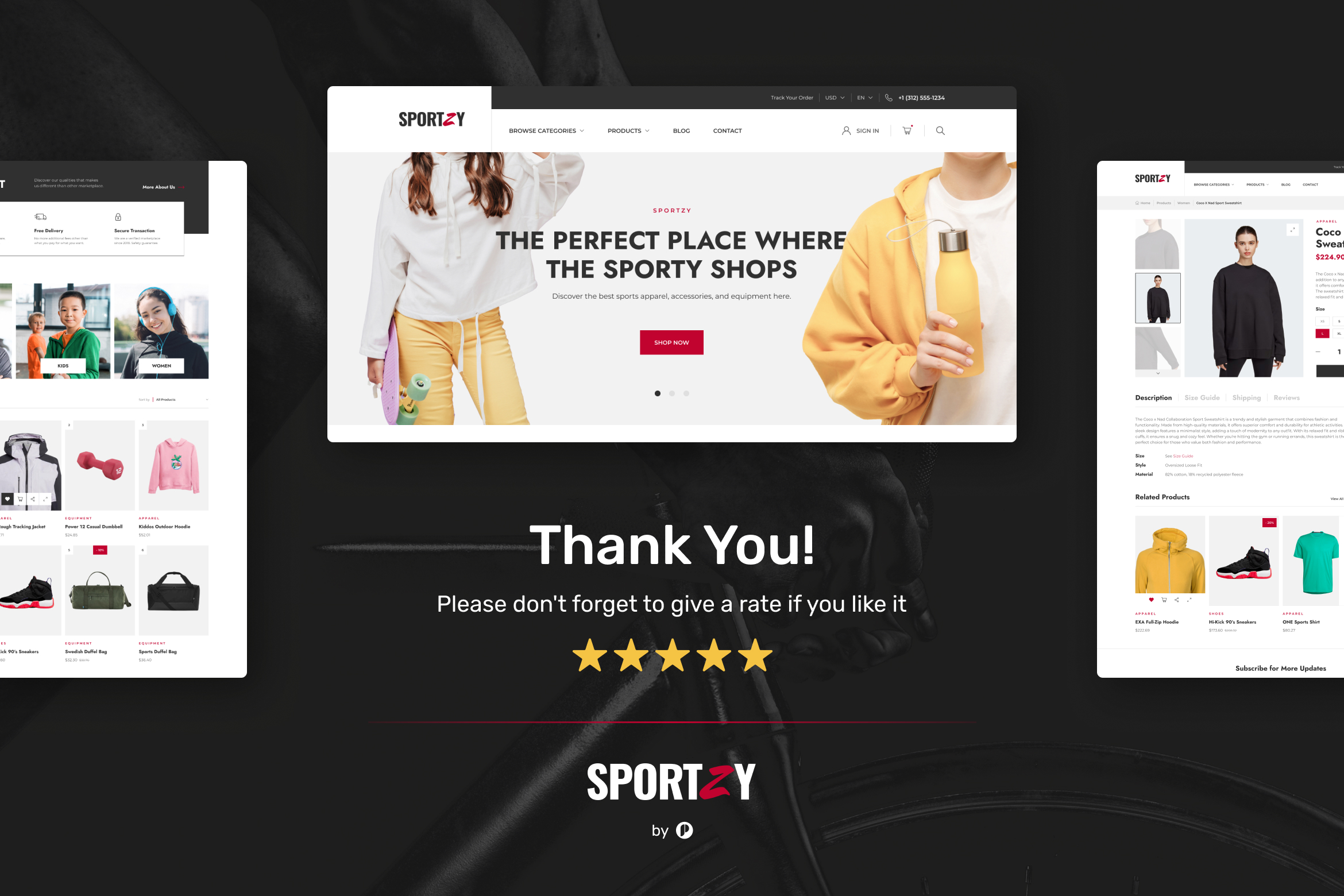 Sportzy - Sportswear E-Commerce Website Design UI Figma Template - 8