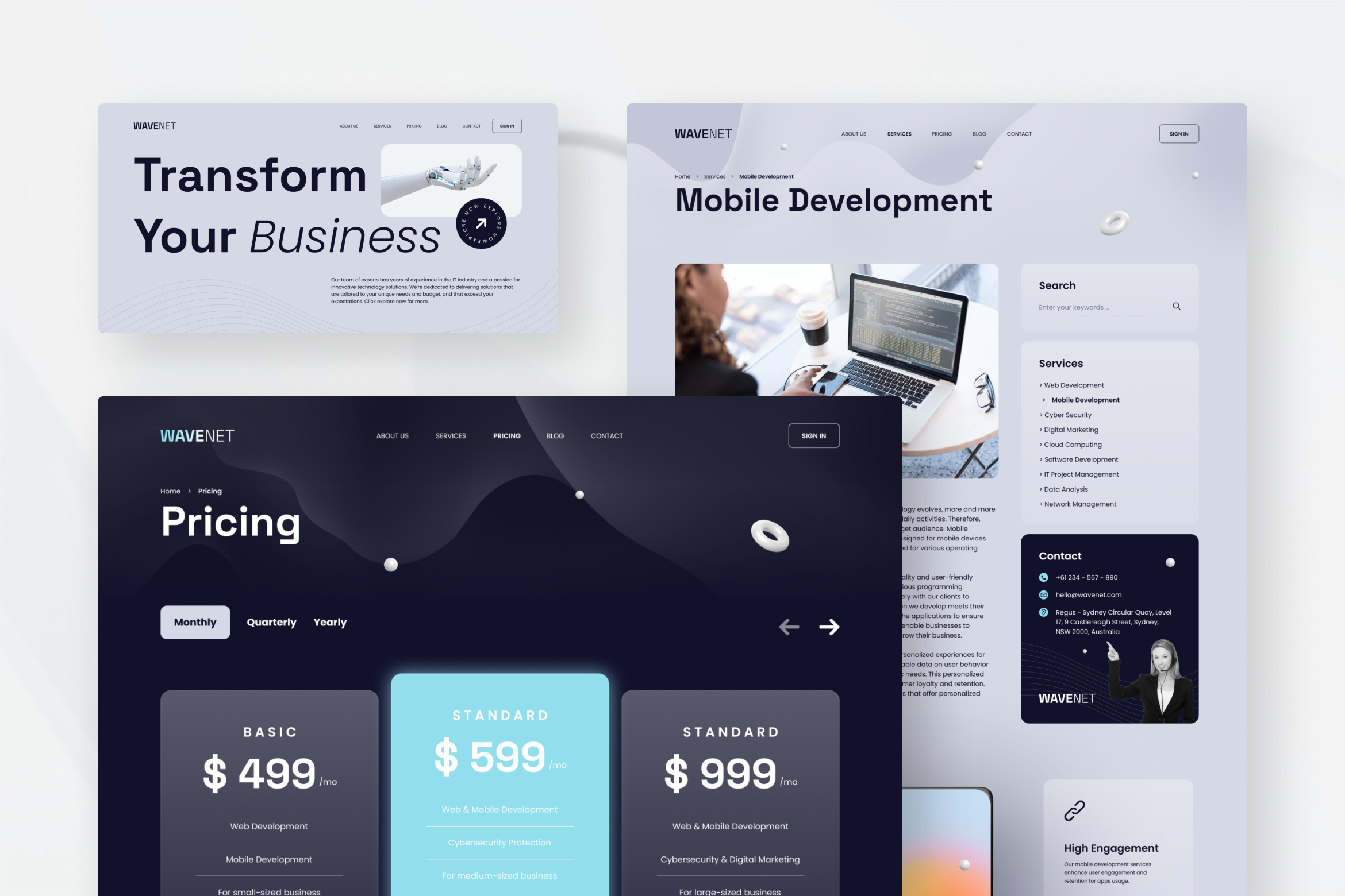 WaveNet - IT Solutions & Technology UI Design Figma Template - 6