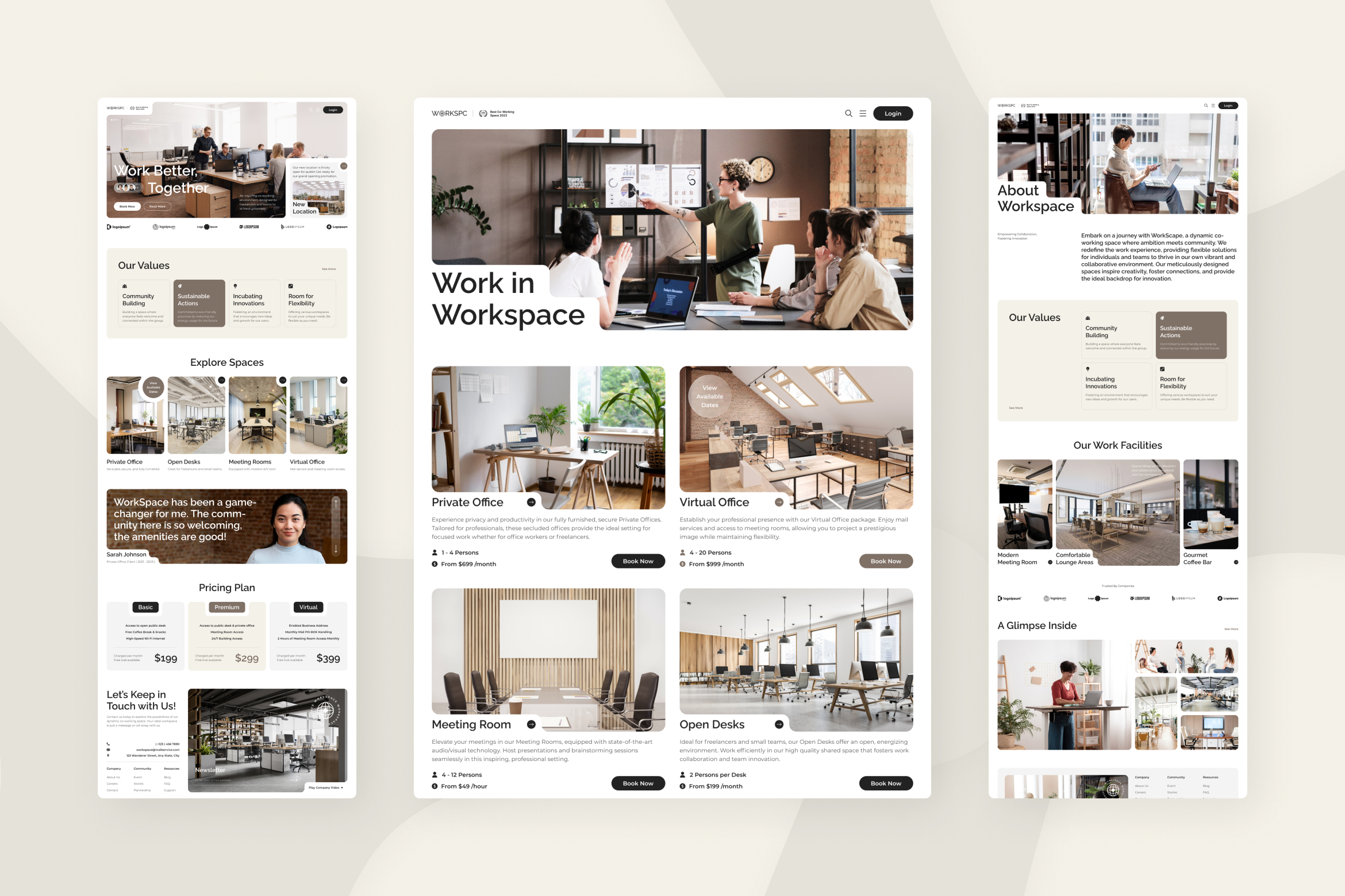 WorkScape - Co-Working Space Website Figma Template - 2