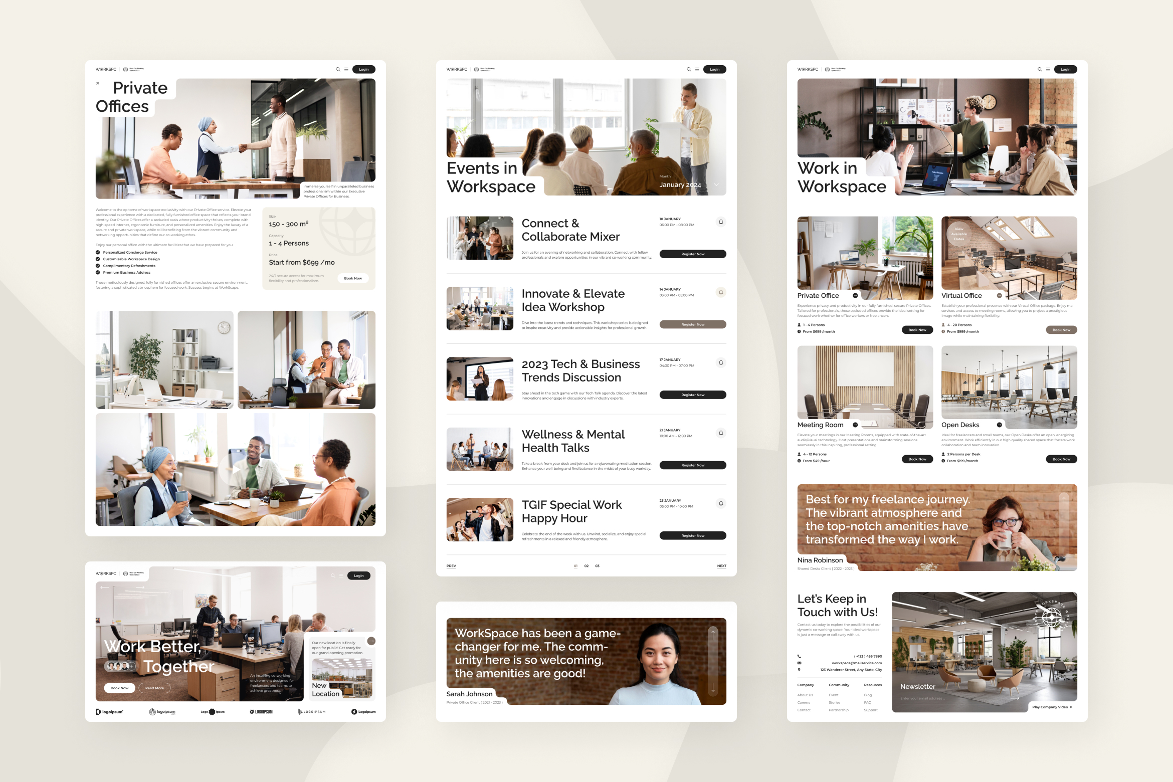 WorkScape - Co-Working Space Website Figma Template - 5