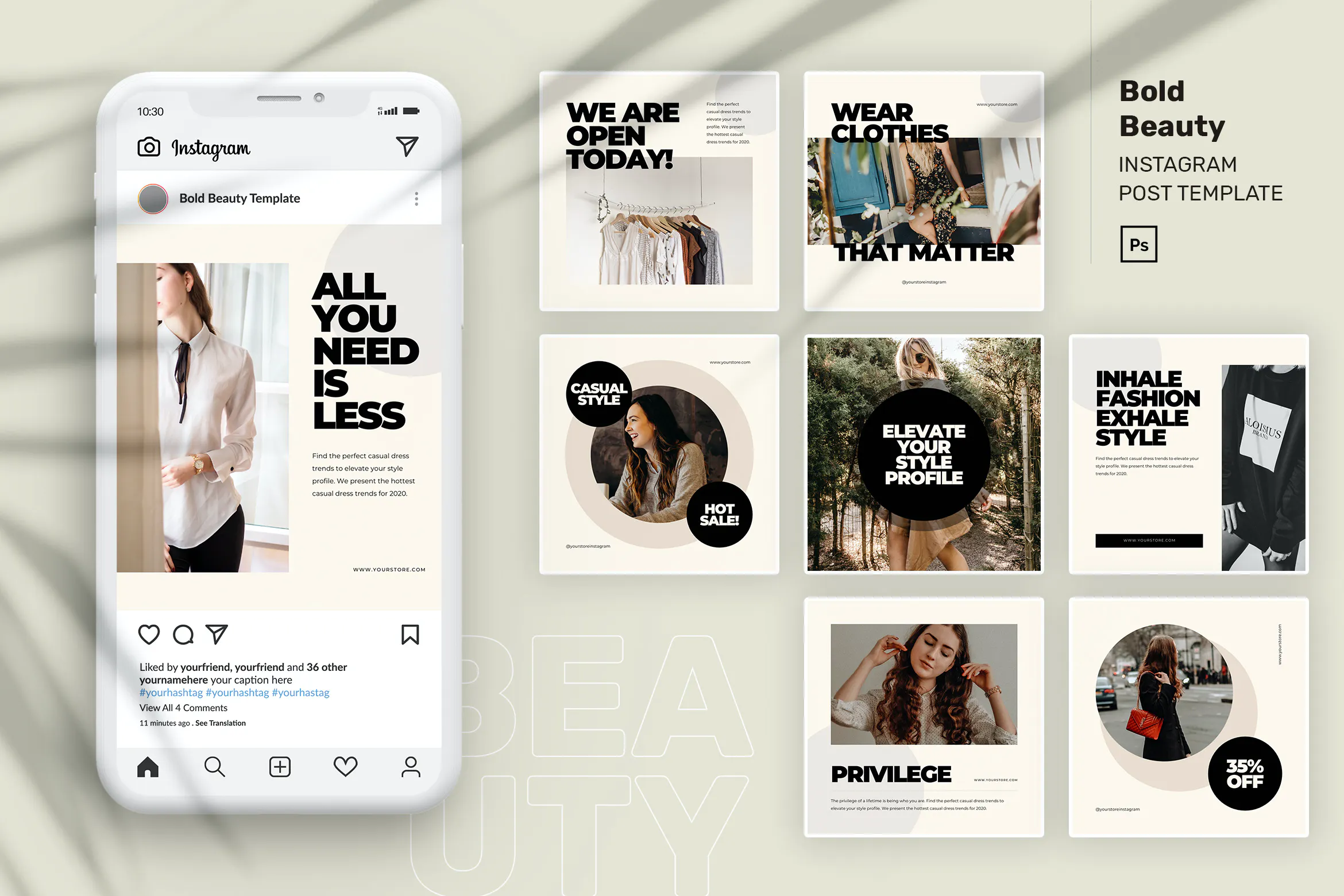 Bold Beauty Instagram Post Canva Design Templates Peterdraw Studio