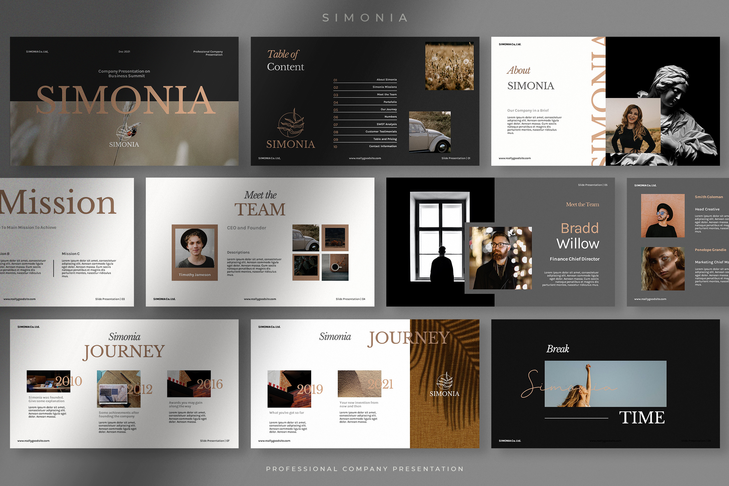 Simonia - Professional Company PPPT Design Templates - Peterdraw Studio