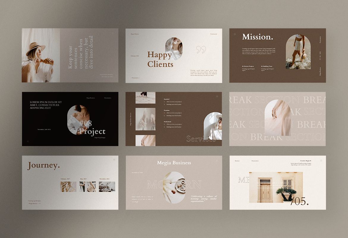 Megia Elegant Presentation Template - Peterdraw.studio