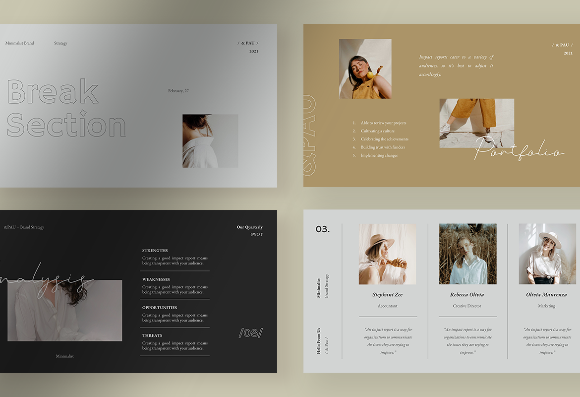 &Pau - Minimalist Brand Strategy PPT Design Templates - Peterdraw Studio