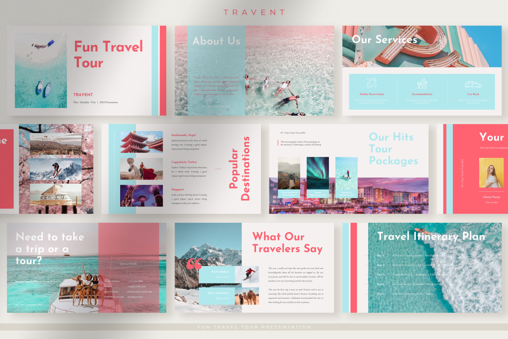 Travent - Refreshing Fun Travel Tour Presentation Design Templates ...