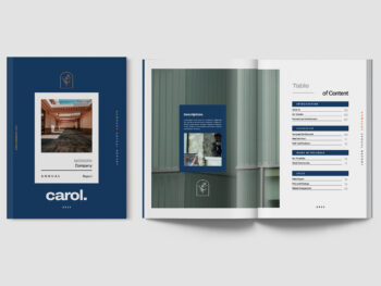 Carol - Royal Blue Modern Company Annual Report Indesign
