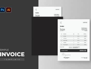 Monochromatic Professional Simple Invoice with White Black and Beige colors