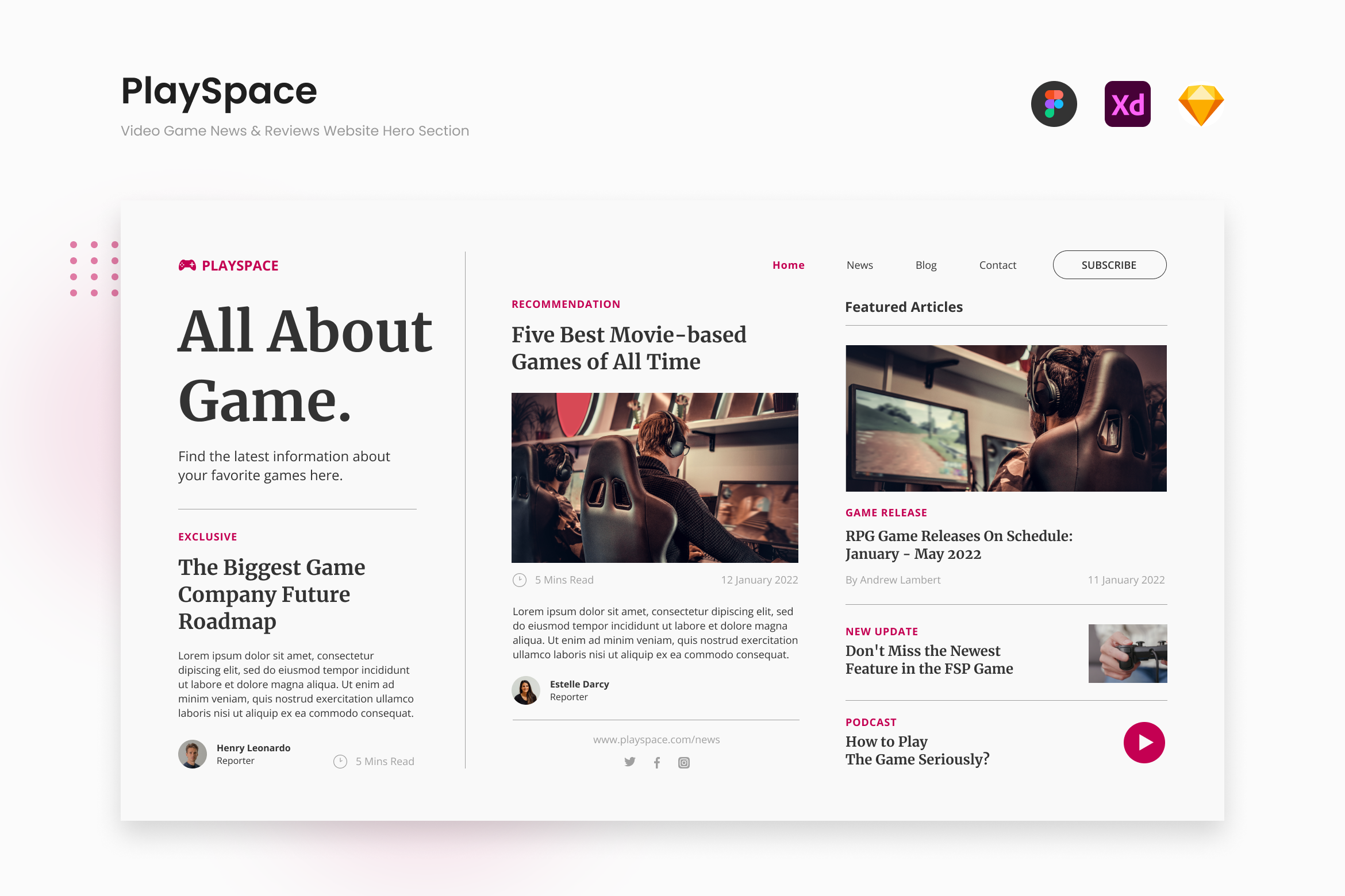 Video Game Reviews Website Design by PixVoice on Dribbble