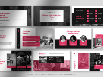 Blaize, a White Magenta Simple Modern Project Proposal Presentation with White Magenta and Black colors