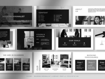 Xivory – Black Modern Minimalist Company Profile Presentation with White Grey and Black colors