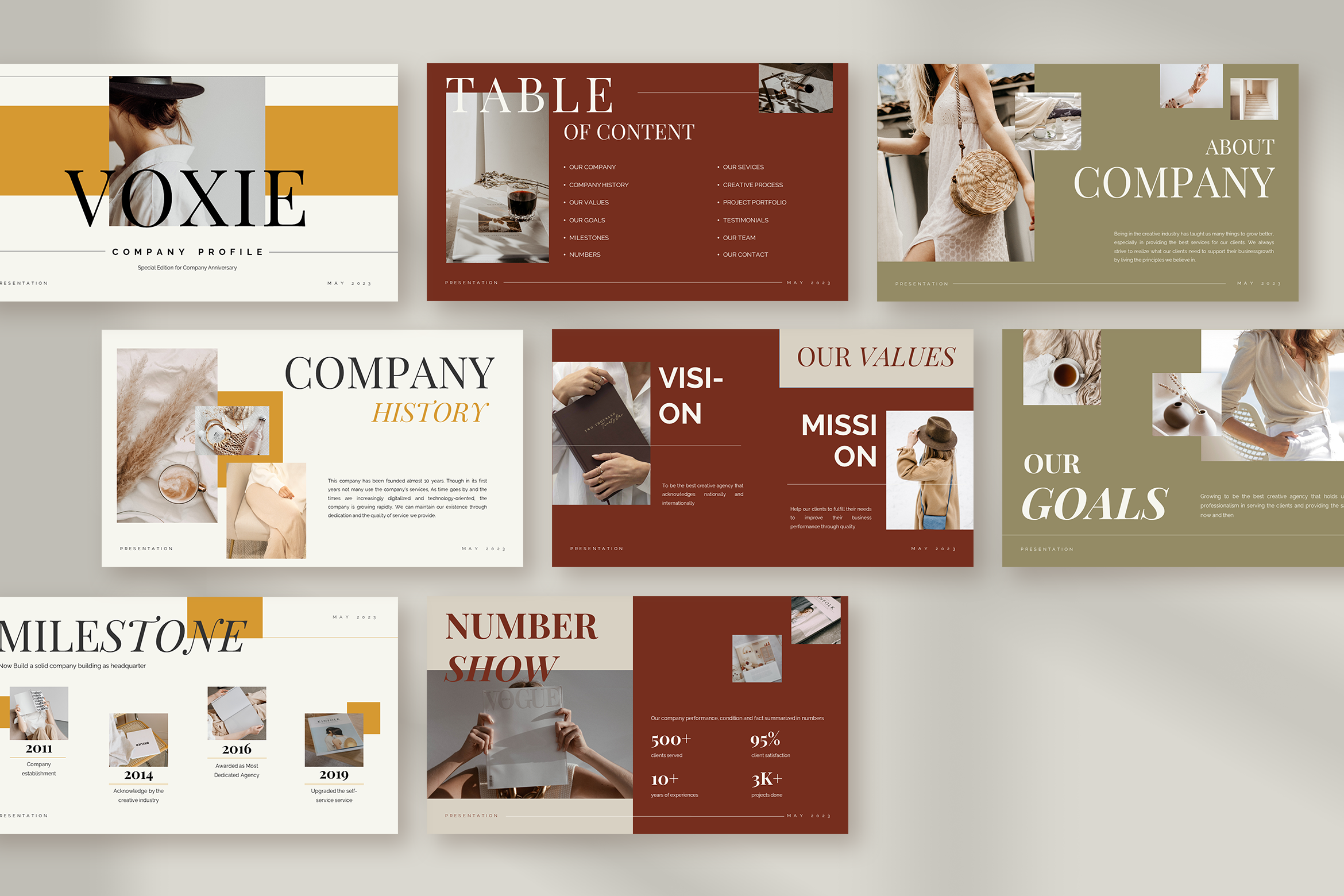Voxie – White Mayo Modern Minimalist Company Profile Powerpoint ...