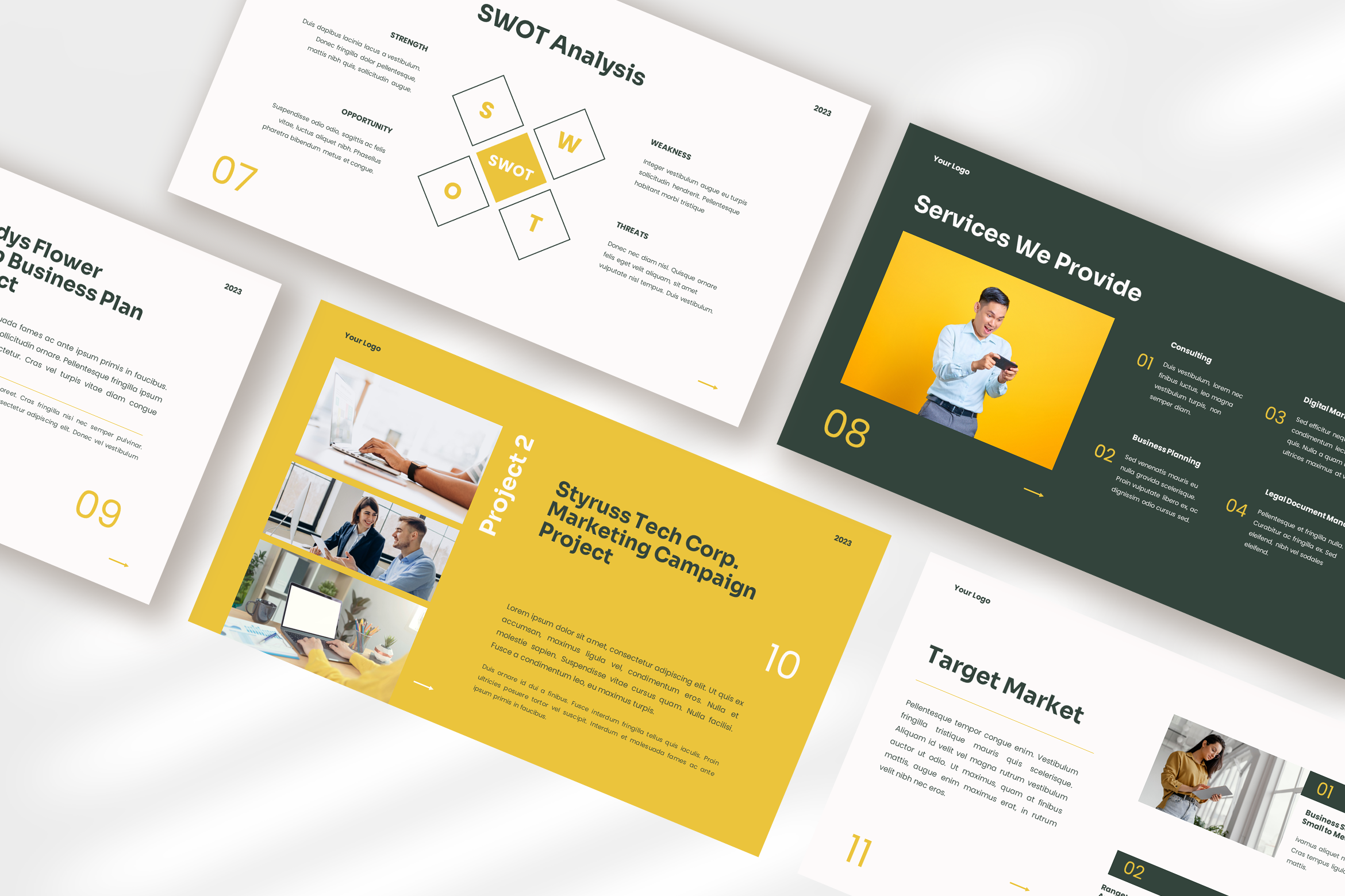 CLEO – Yellow Pine Clean Modern Pitch Deck Presentation Design ...