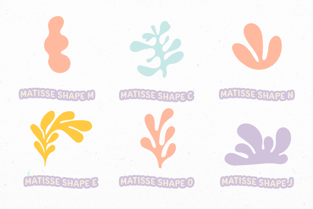 Bright Colorful Matisse Style Illustration Set Design Templates ...