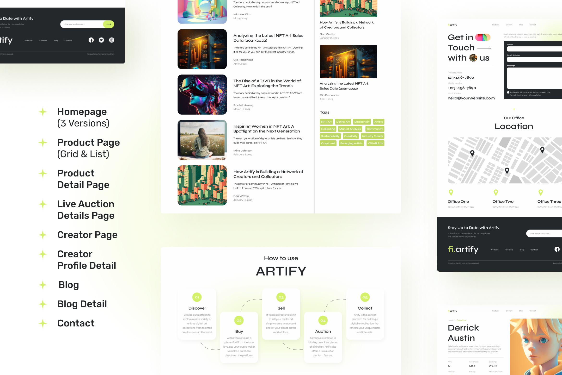 Artify – Bright, Clean NFT Marketplace Design Templates - Peterdraw Studio