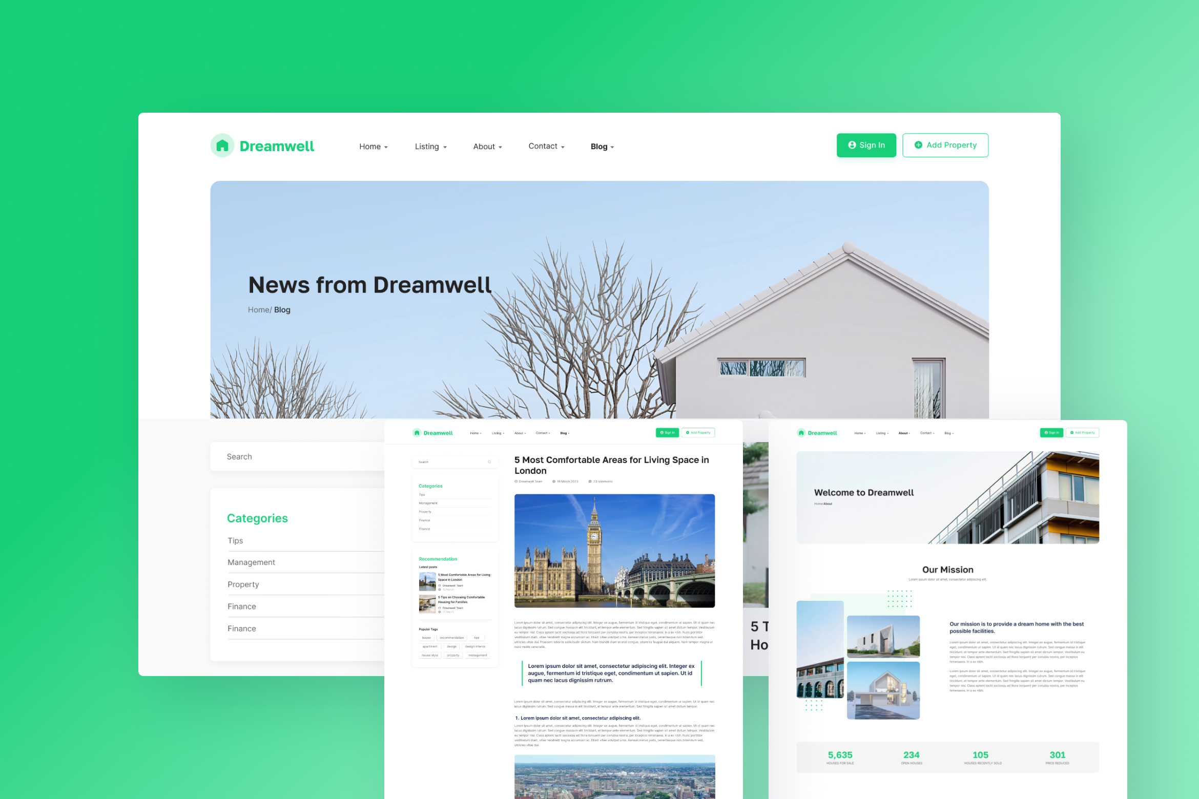 Green and White Home Page