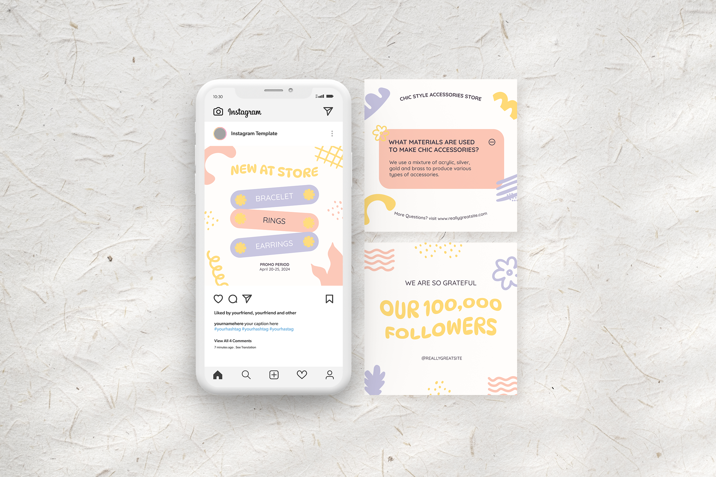 Pastel Cute Organic Social Media Kit Instagram Post Design Templates -  Peterdraw Studio