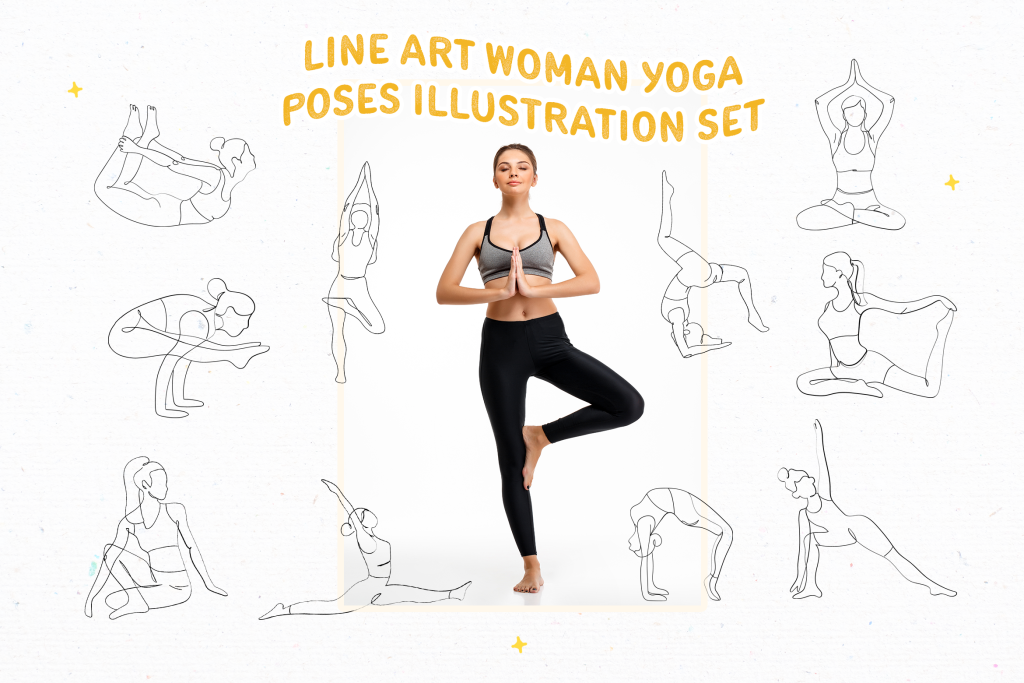 Yoga pose. Line drawing. Healthy life concept -Vector Illustration Stock  Vector by ©Elalalala.yandex.ru 537871206