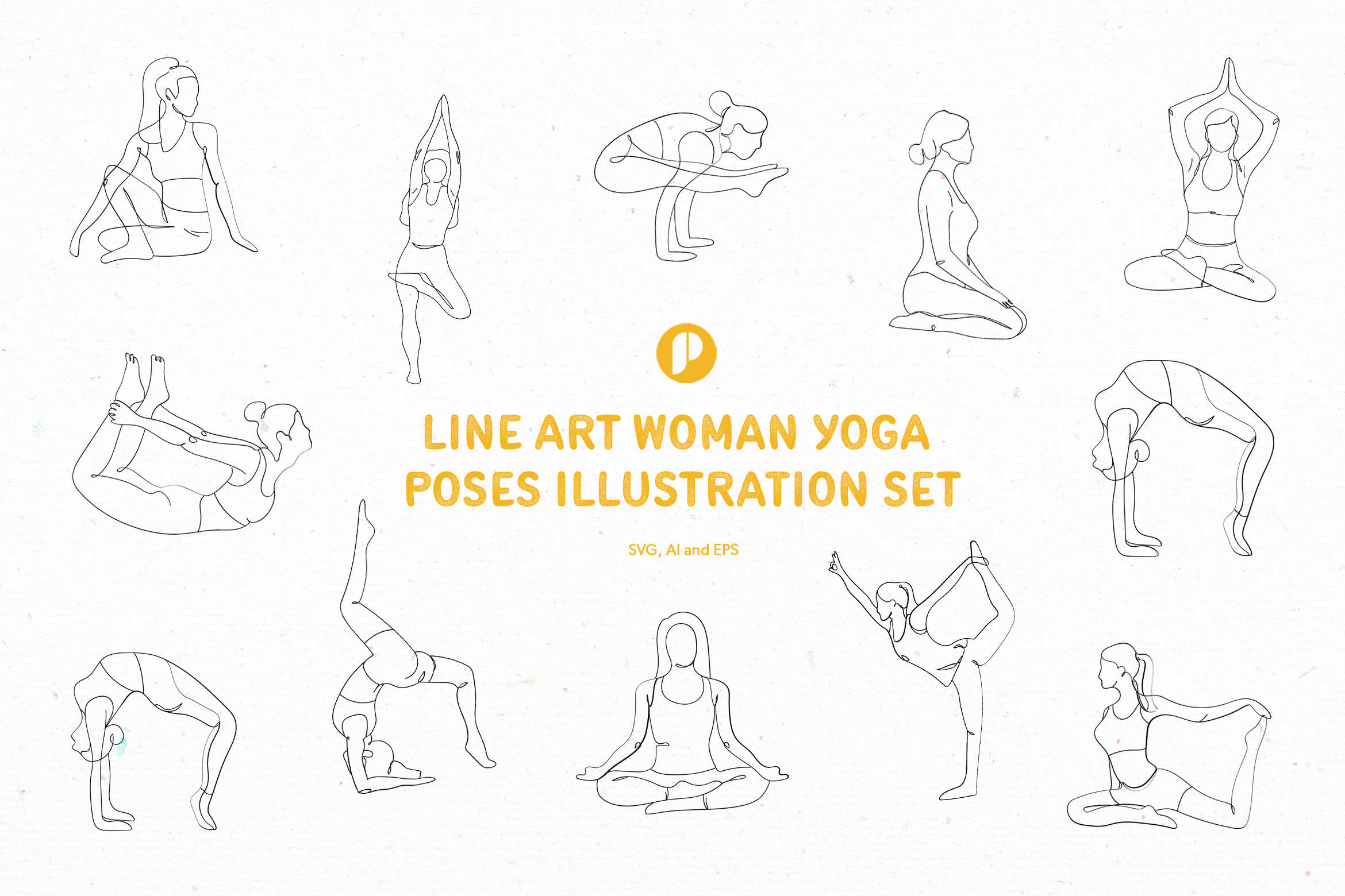 Custom Yoga Illustrations (Minimalist, Color, Black/White, Silhouette |  Upwork