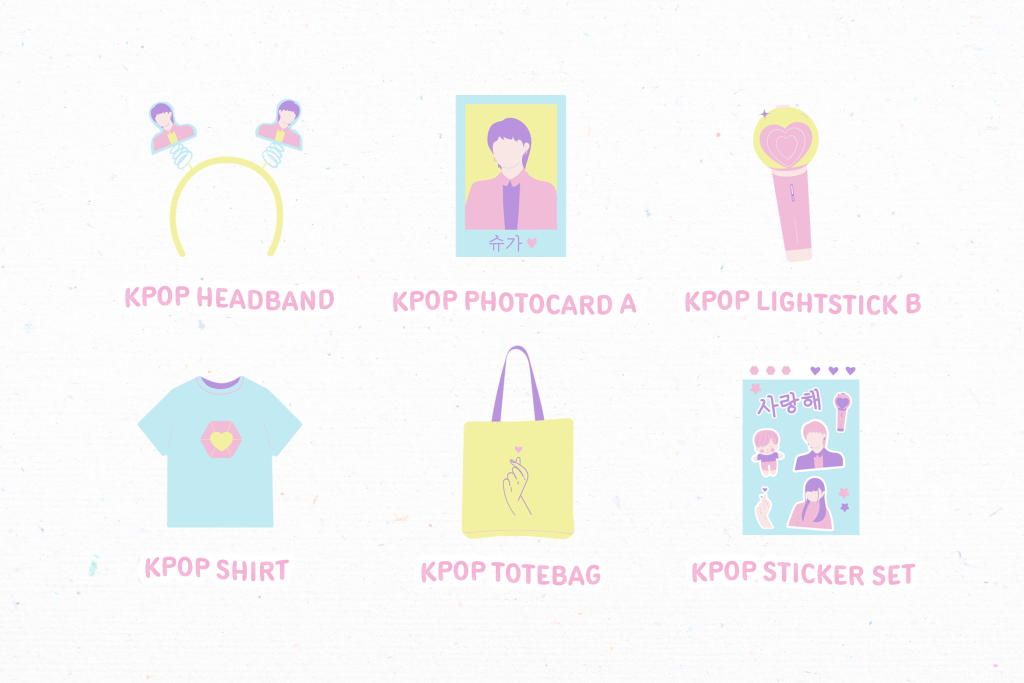 Colorful Cute K-Pop Photocard Holder Element Illustration Set Design  Templates - Peterdraw Studio